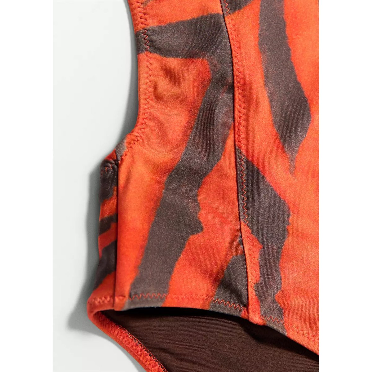 Maillot de bain halter imprimé animal orange, MANGO