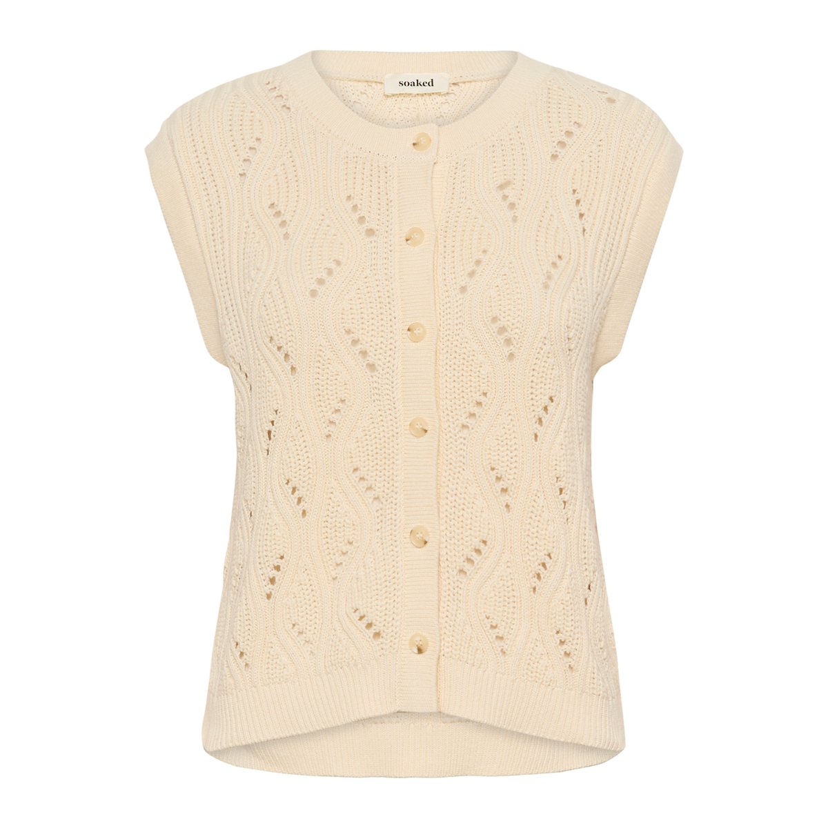 Manteau tricoté blanc whisper white, SOAKED IN LUXURY