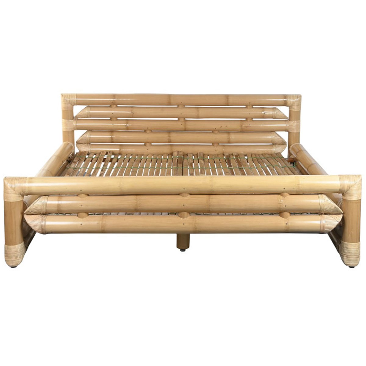 Lit king size exotique en bambou et rotin 202.5x250x74cm bois, WADIGA