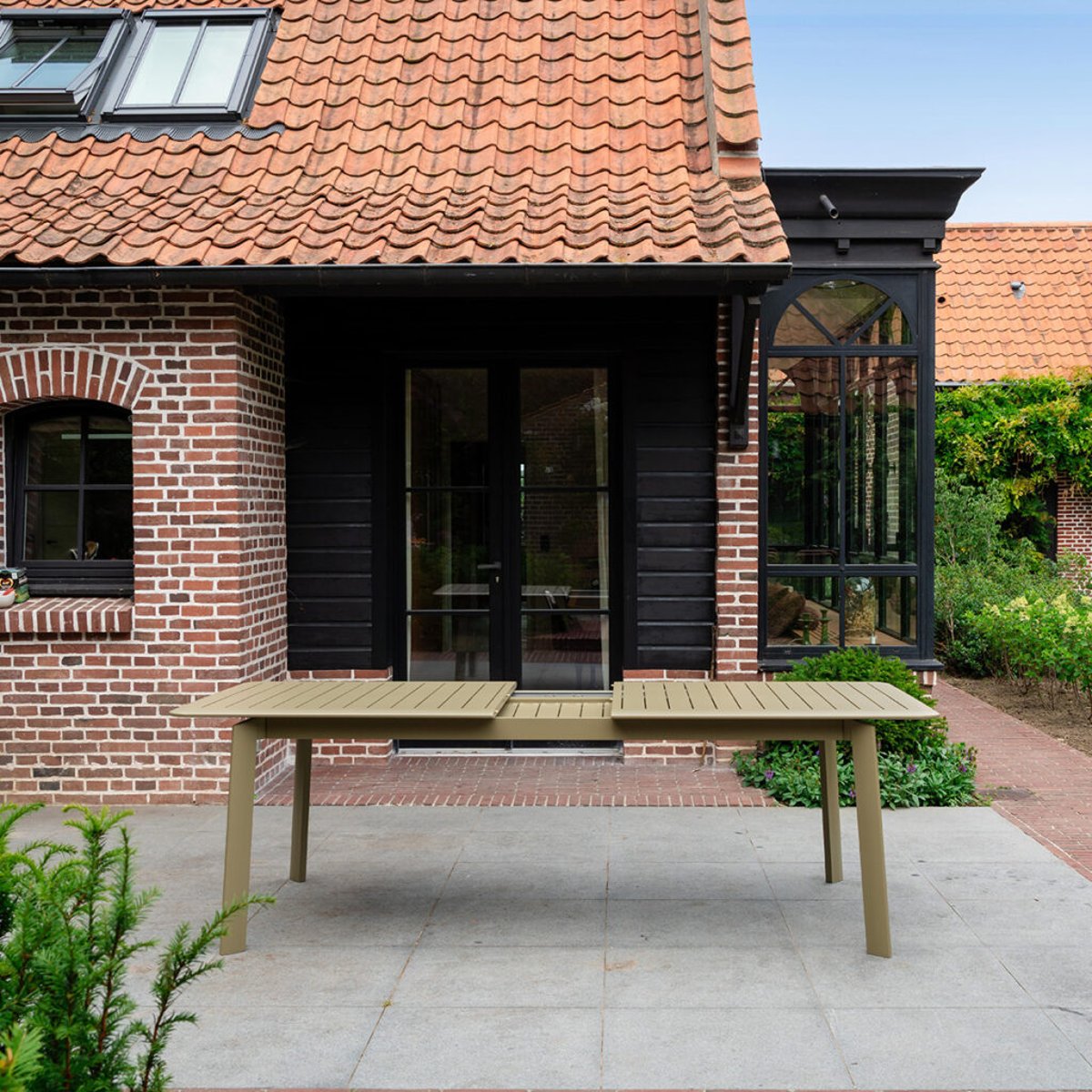 Table extensible de jardin 6/10p en aluminium Kaki clair HAVANA kaki clair, WILSA GARDEN