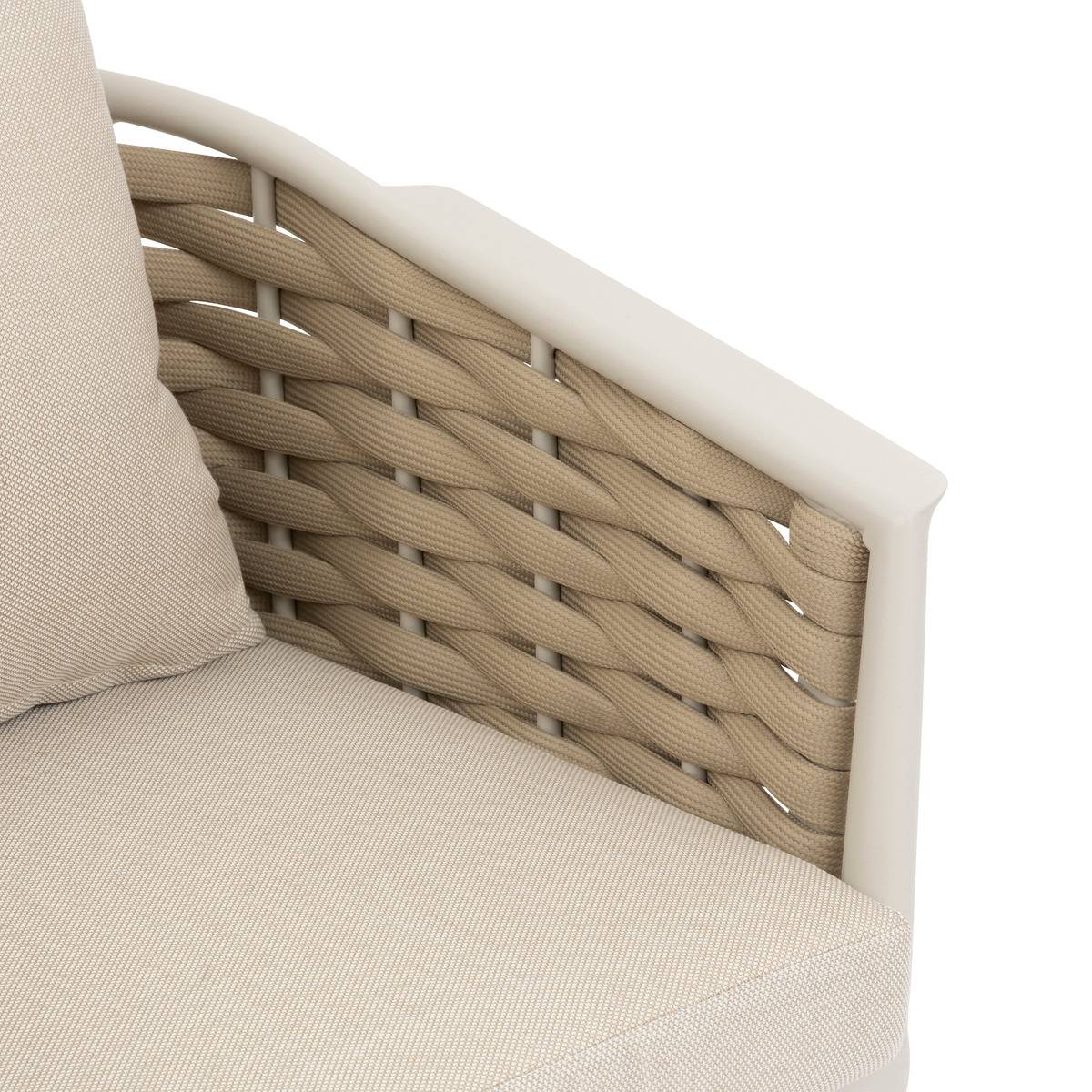 Lot de 2 fauteuils de jardin en aluminium et corde tressée YCONIA argile, HESPERIDE
