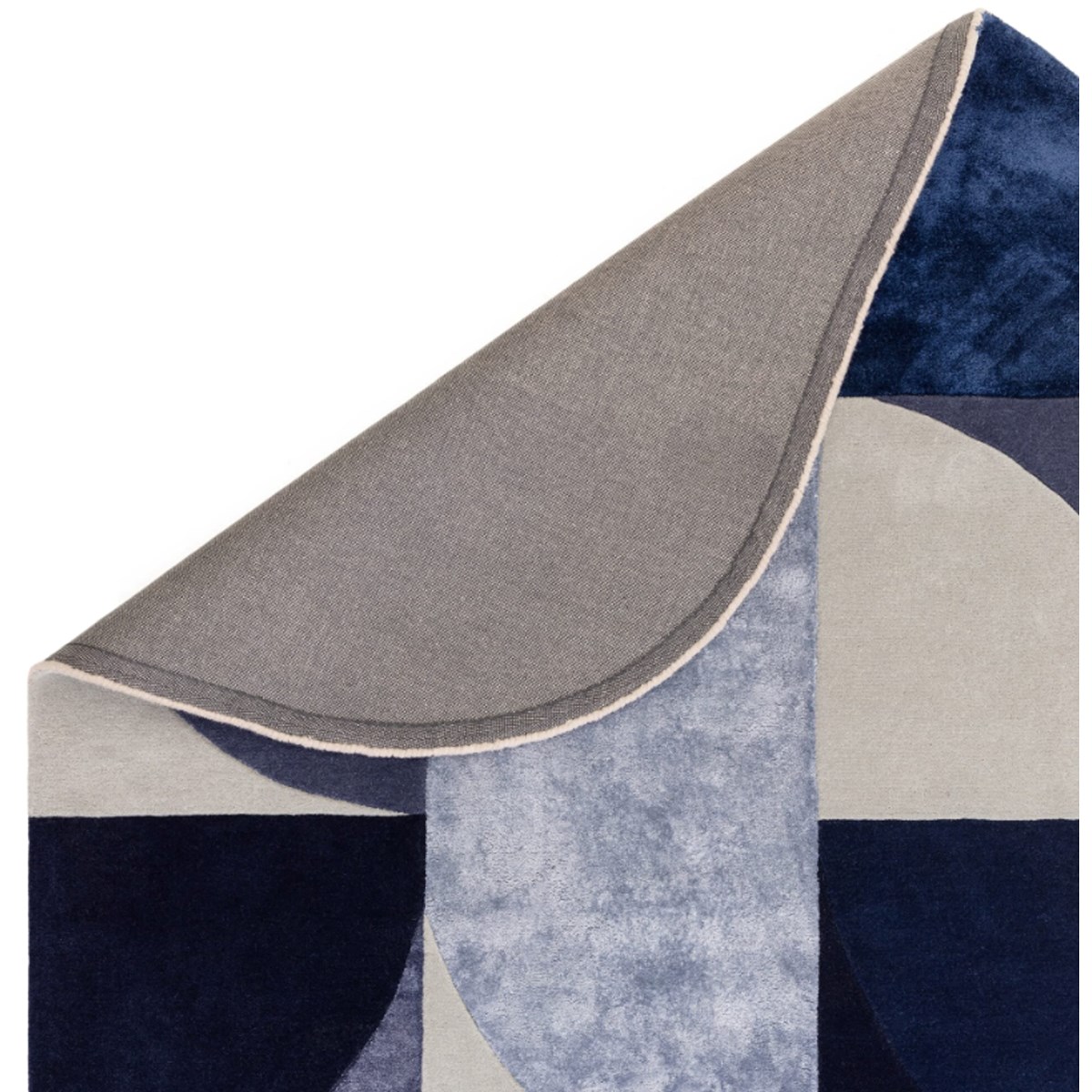 Tapis salon et chambre moderne en laine LAVO bleu, NOVATREND