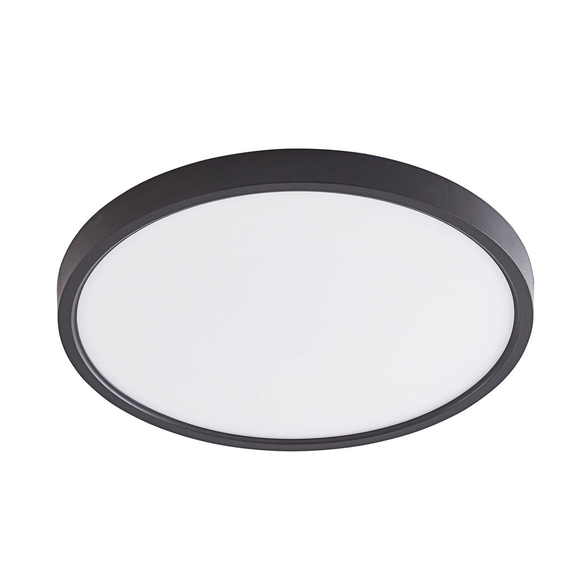 Plafonnier connecté moderneLED, Pravin noir mat, blanc, LINDBY