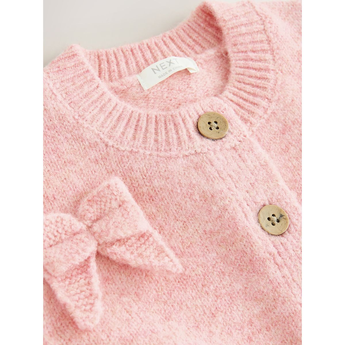 Cardigan brodé à nœud rose, NEXT