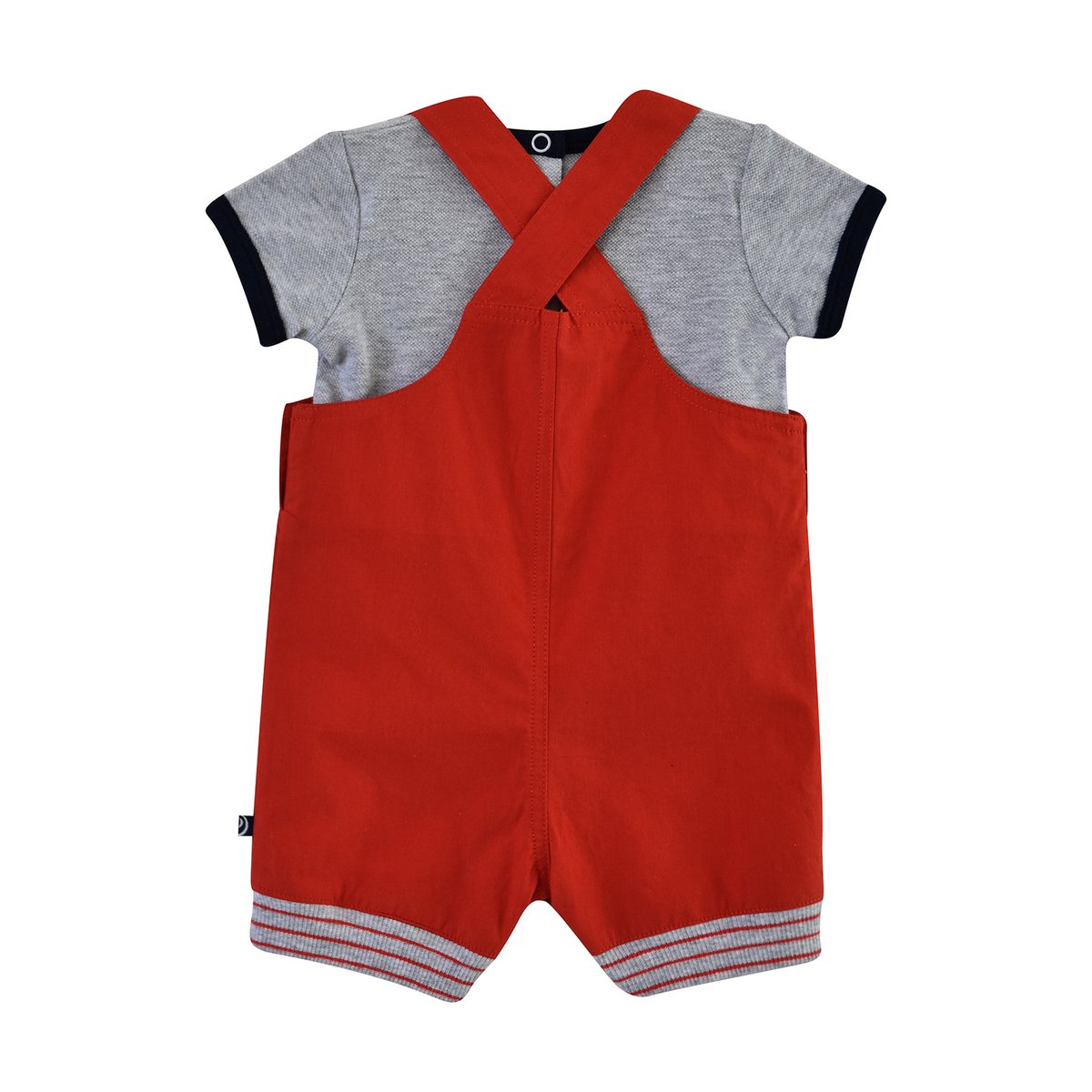 Tee shirt salopette eloi popeline bebe rouge, SUCRE D'ORGE