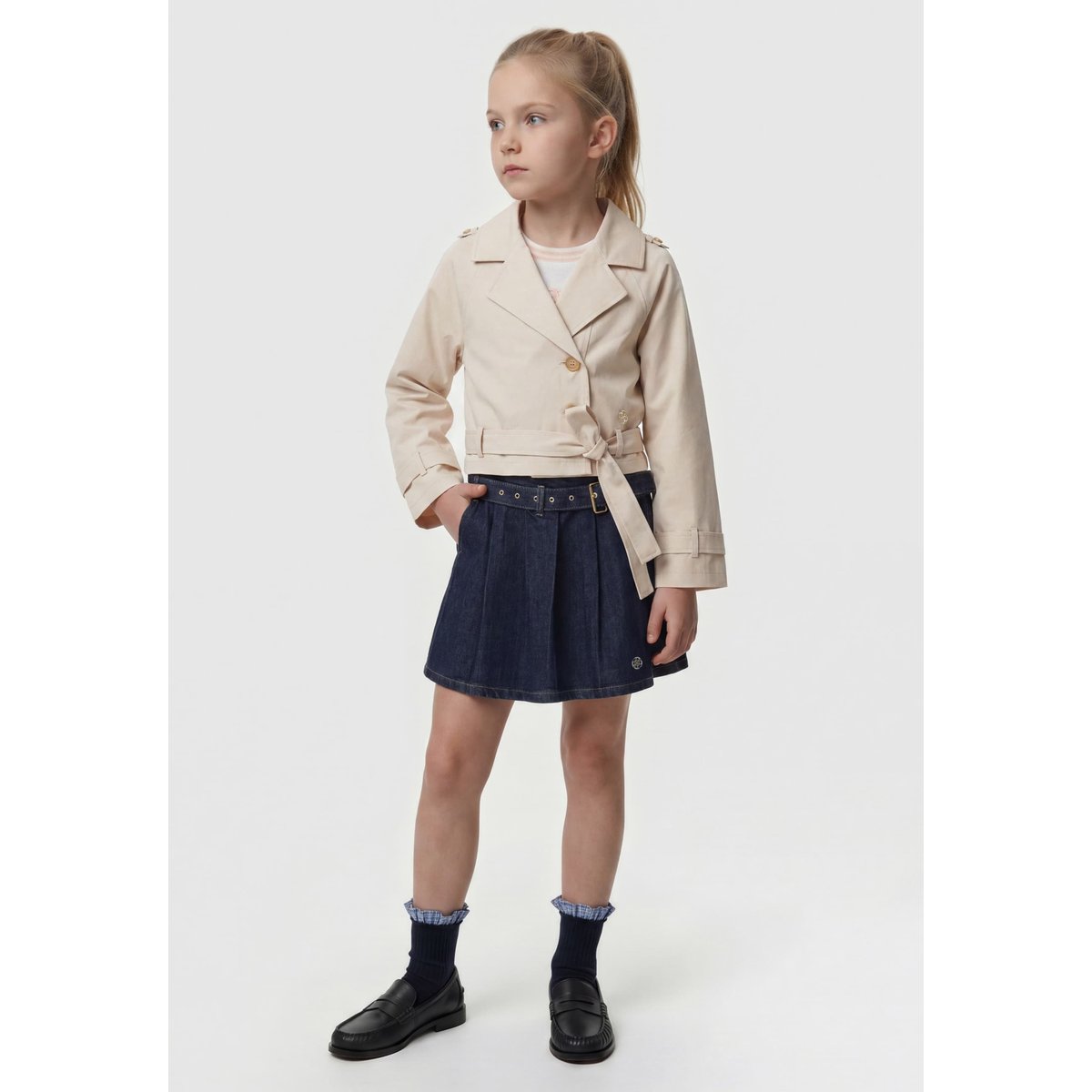 Trench Crop En Toile crème, GUESS KIDS