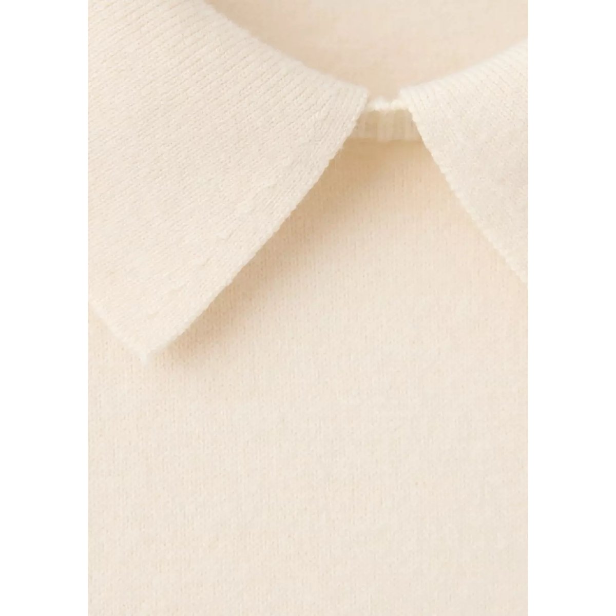 Pull-over droit col polo écru, MANGO
