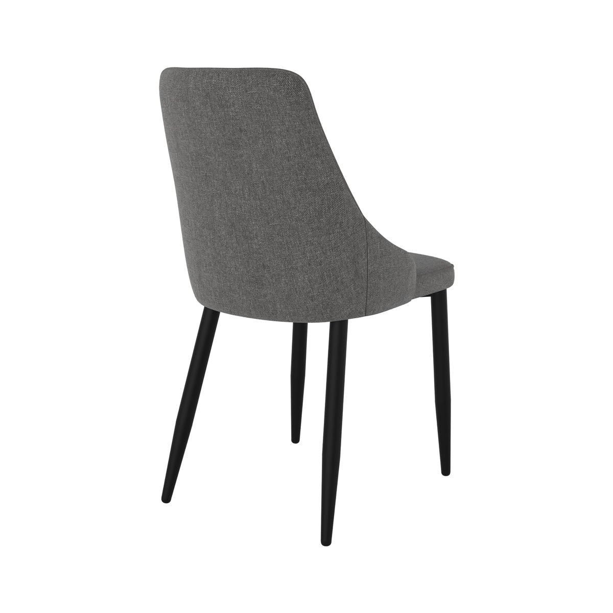Lot de 2 chaises en tissu et pieds en métal - PIPO gris foncé, MAISON PAVANE