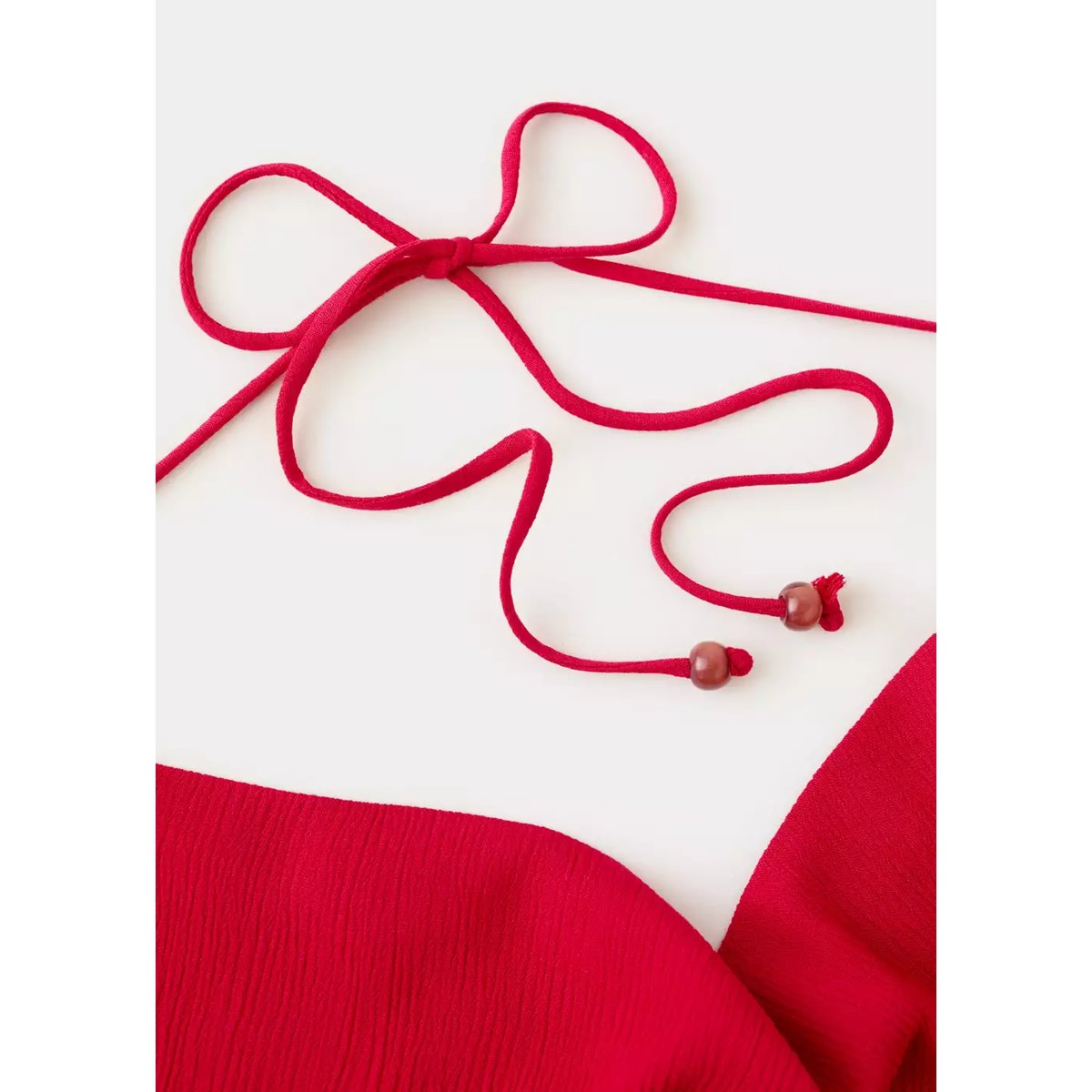 Top emmanchures américaines drapé rouge, MANGO TEEN