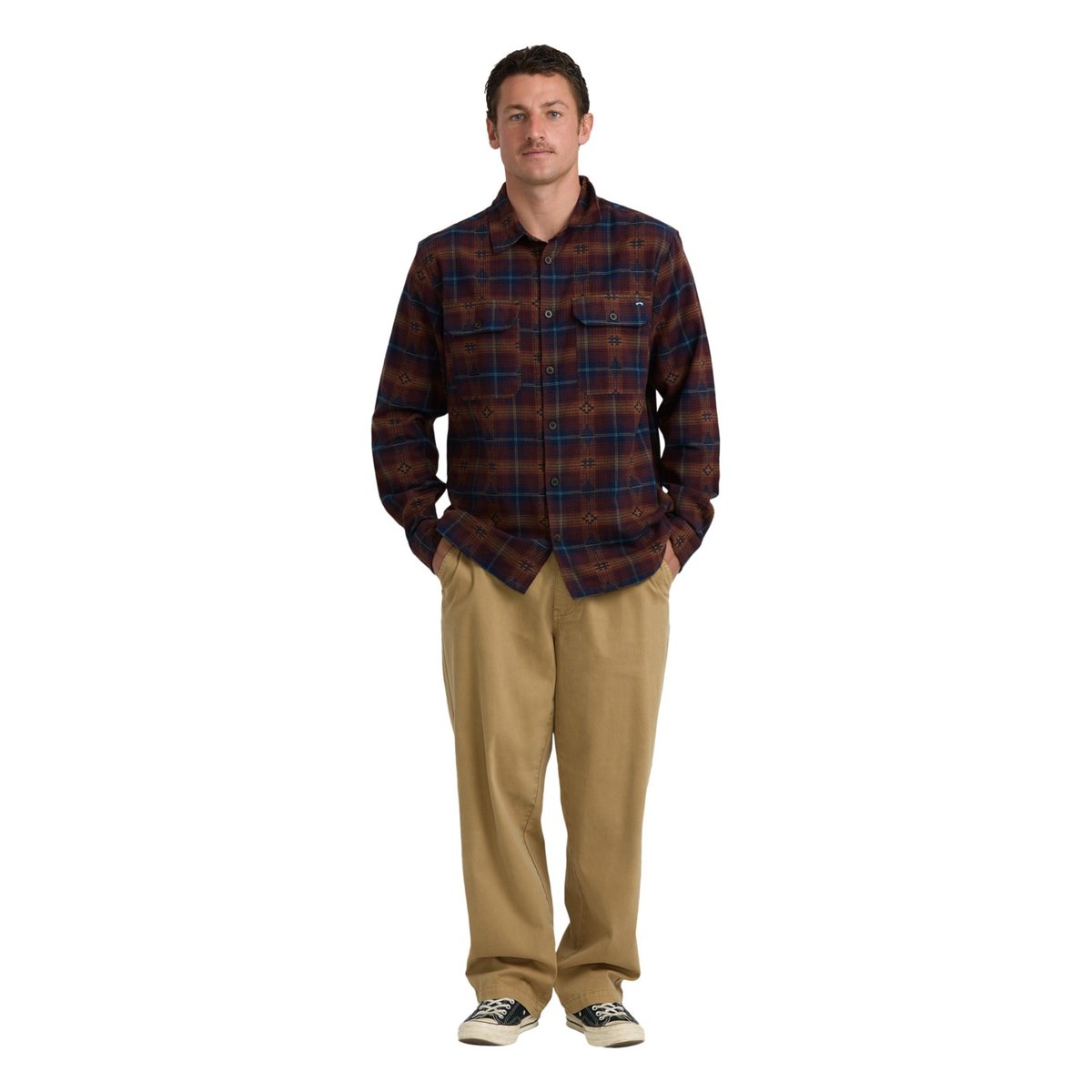 Chemise manches longues OFFSHORE JACQUARD FLANNEL violet wine, BILLABONG