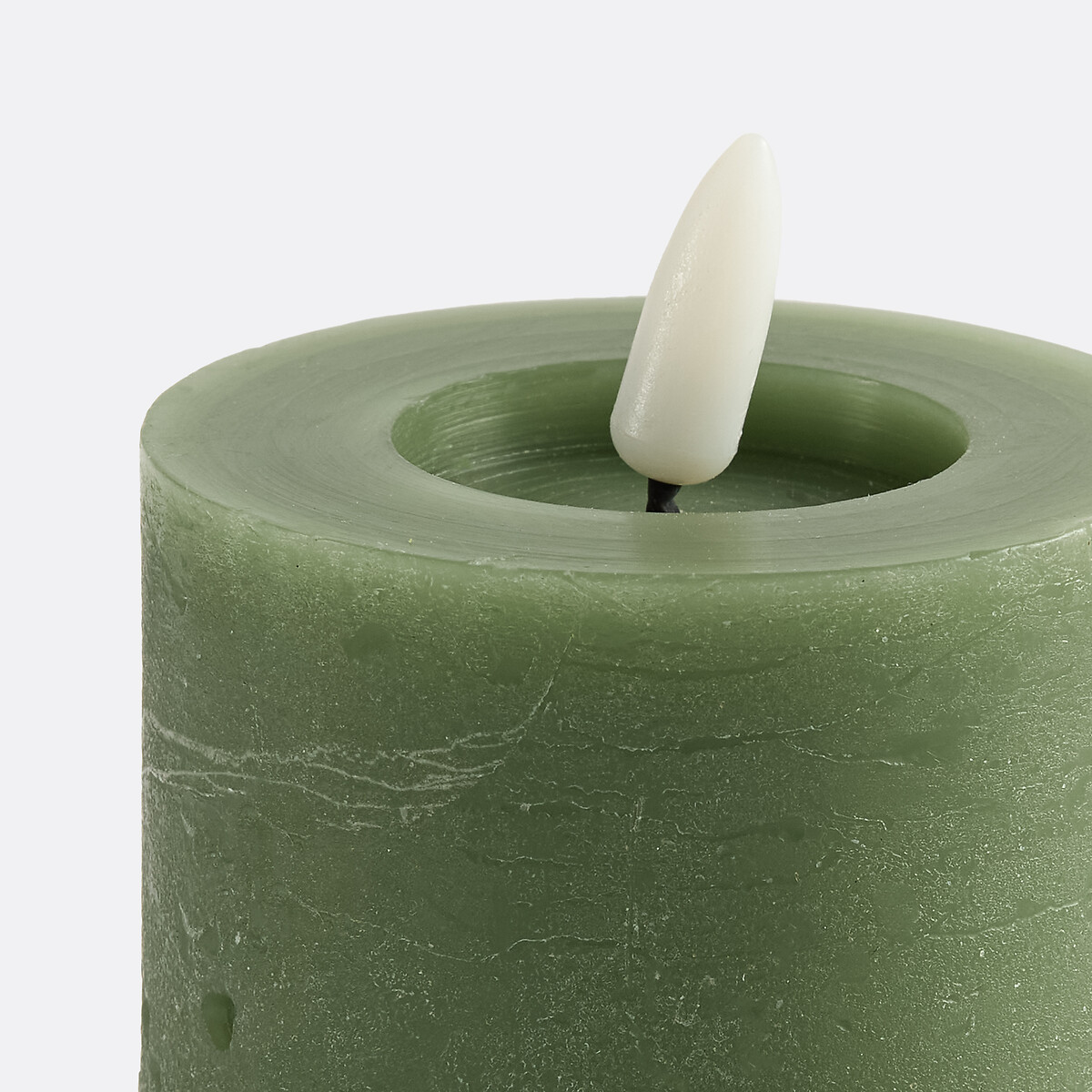 Bougie Led striée, H15 cm, Caspar vert, LA REDOUTE INTERIEURS