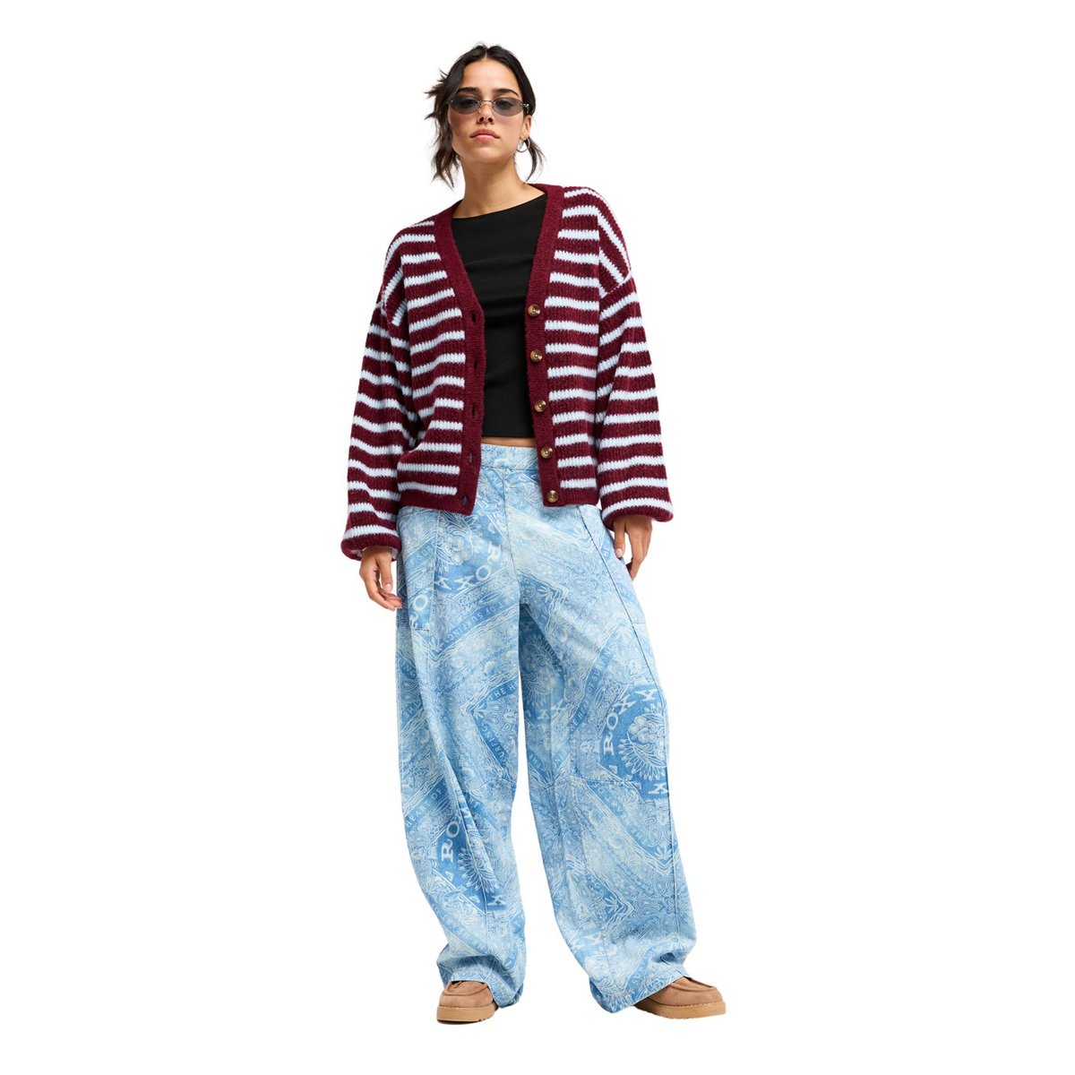 Gilet DEEP AS THE OCEAN STRIPES. rouge beet red all star stripe, ROXY