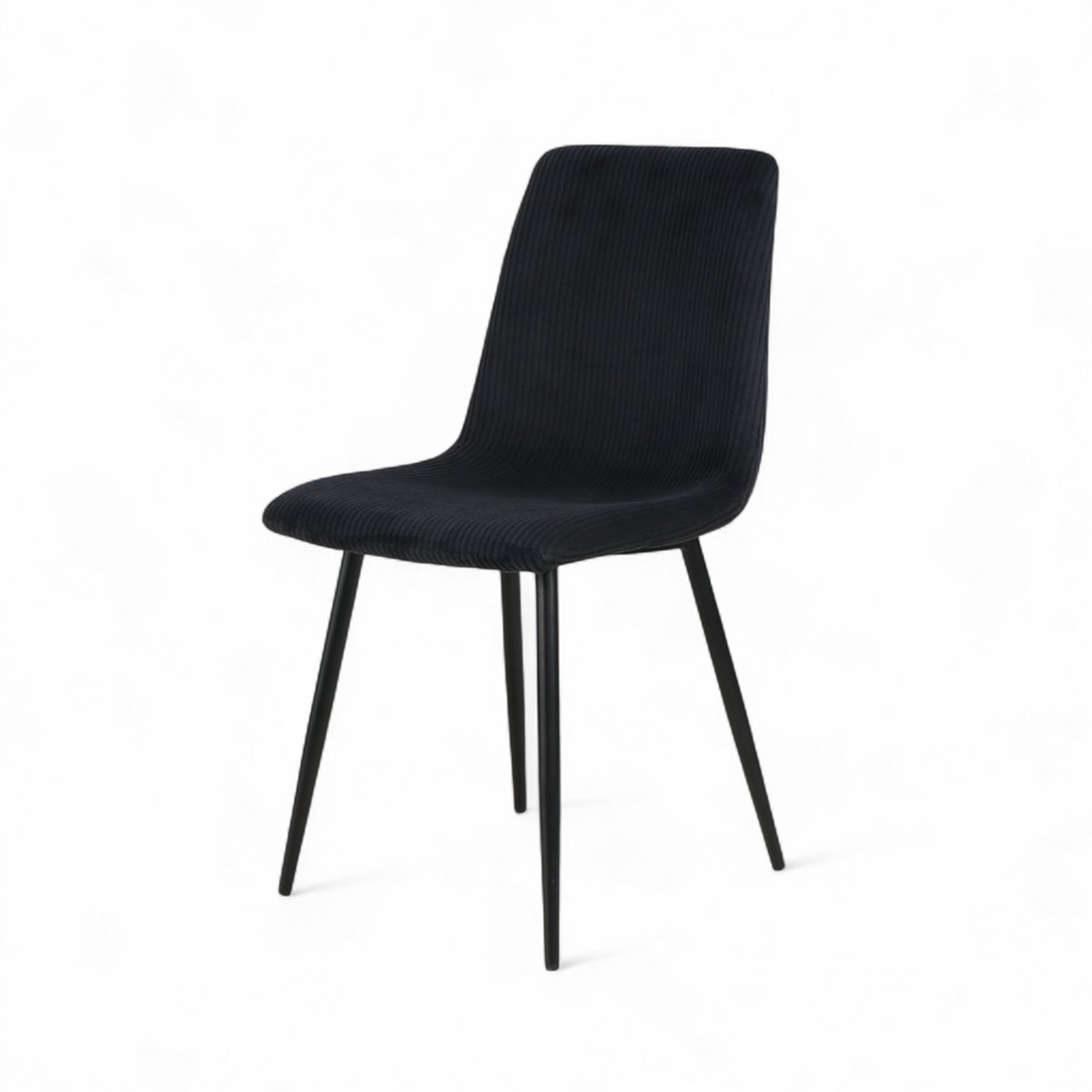 Chaise repas velours côtelé noir, ZAGO