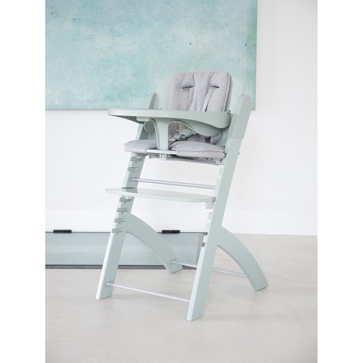Chaise haute évolutive + tablette EVOSIT menthe, CHILDHOME