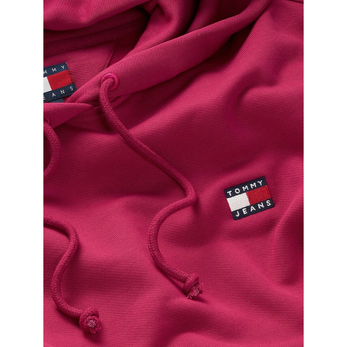 Sweat à capuche en molleton bordeaux, TOMMY JEANS