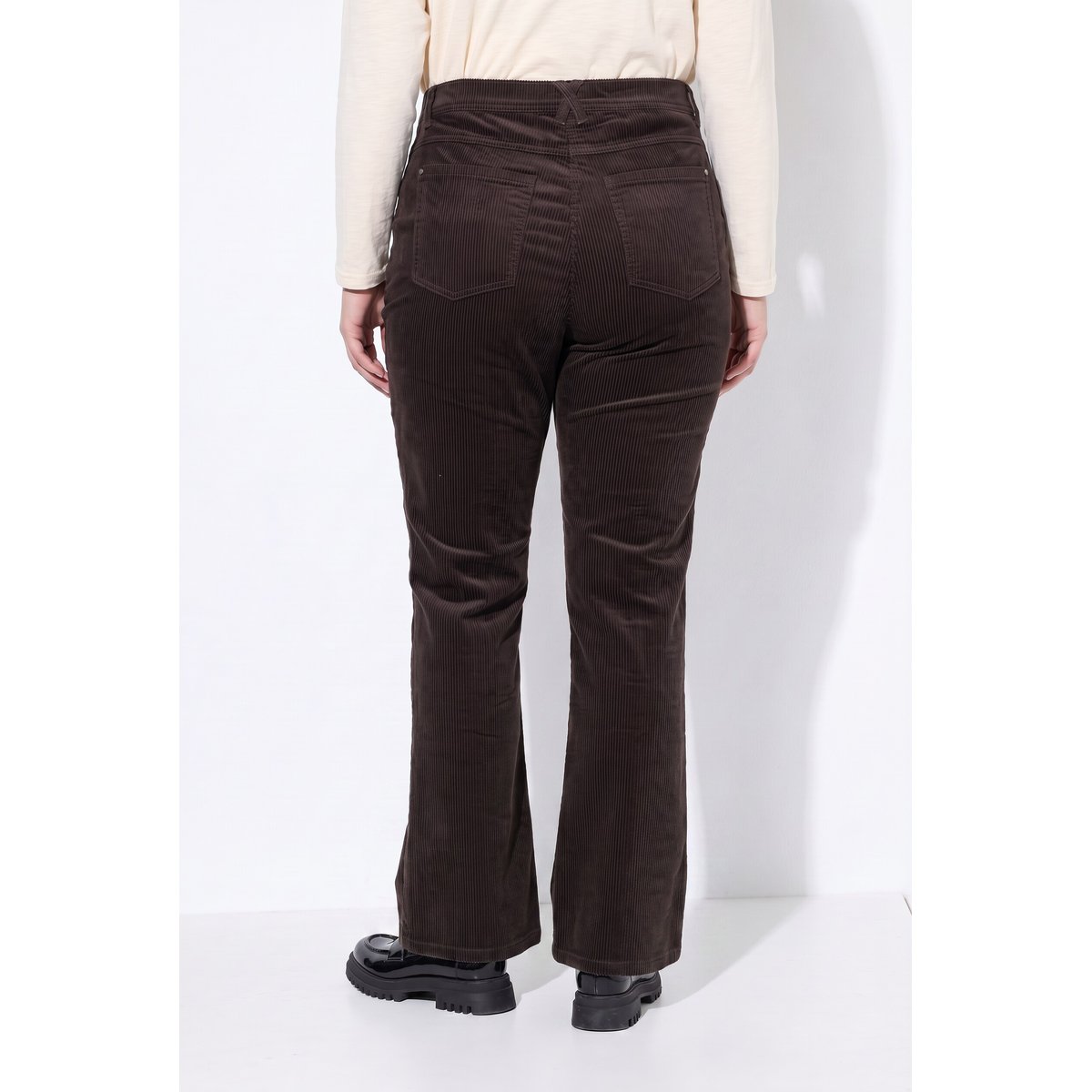 Pantalon en velours côtelé Marie noir marron, ULLA POPKEN