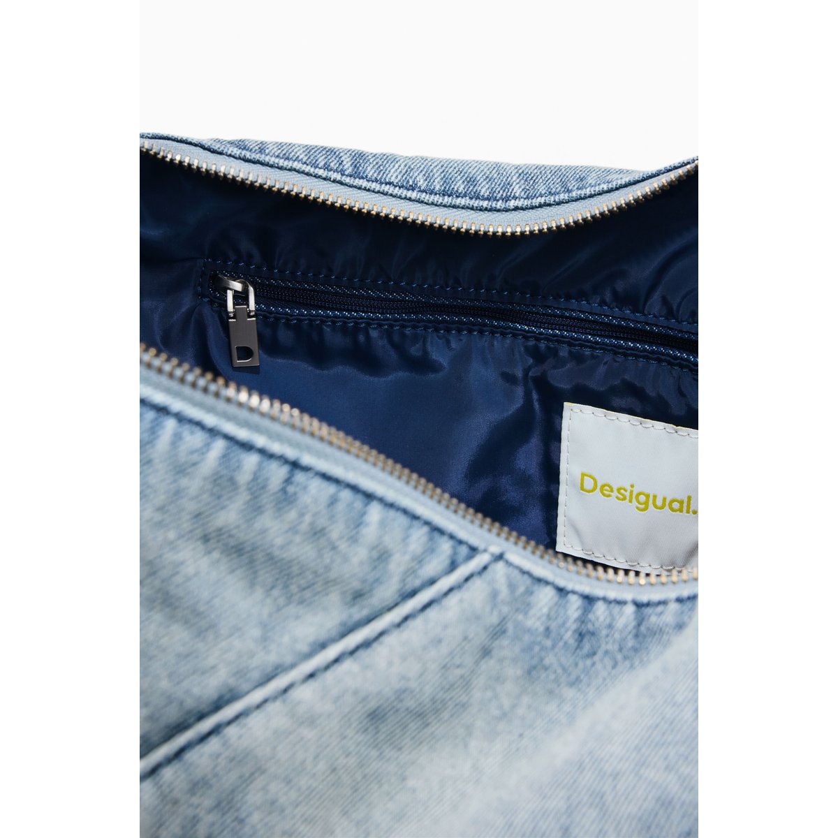 Grand sac charms denim bleu, DESIGUAL