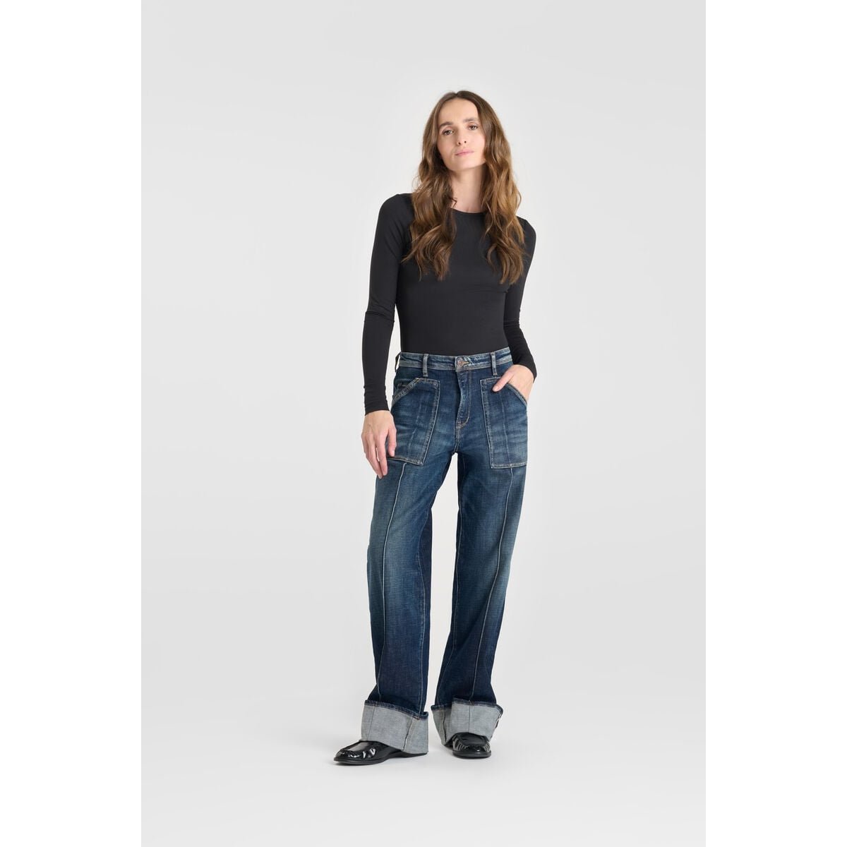 Jeans loose, large 400/28 loose , longueur 34 blue, LE TEMPS DES CERISES