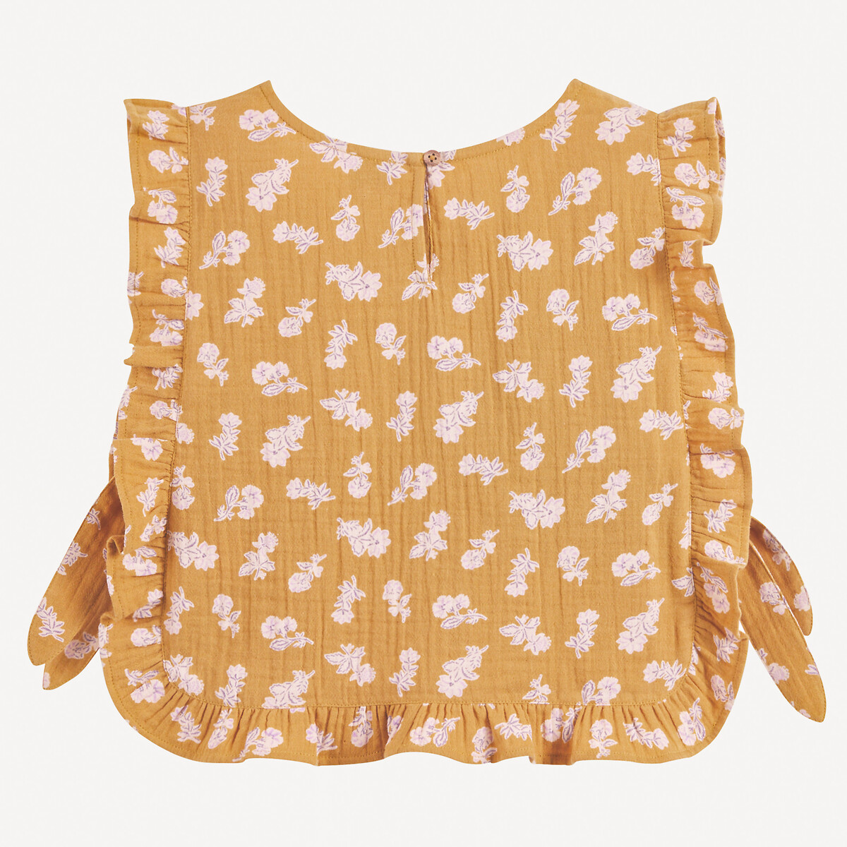 Printed Sleeveless Blouse in Cotton Muslin bronze print, LA REDOUTE COLLECTIONS