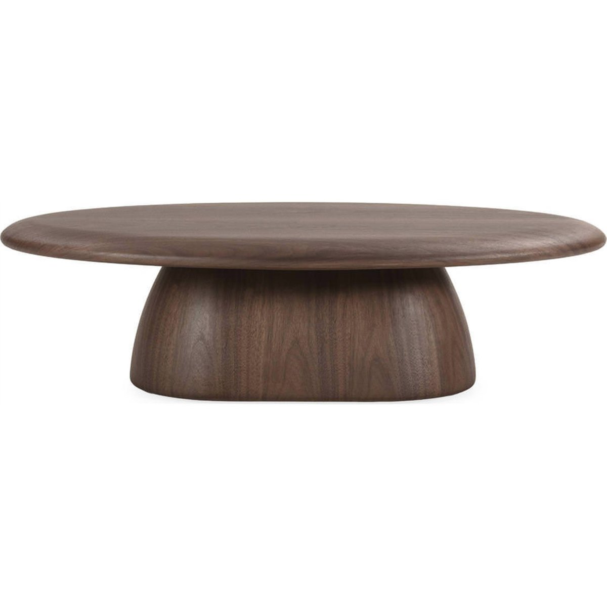 Table basse ovale en noyer massif noyer, RECOLLECTION