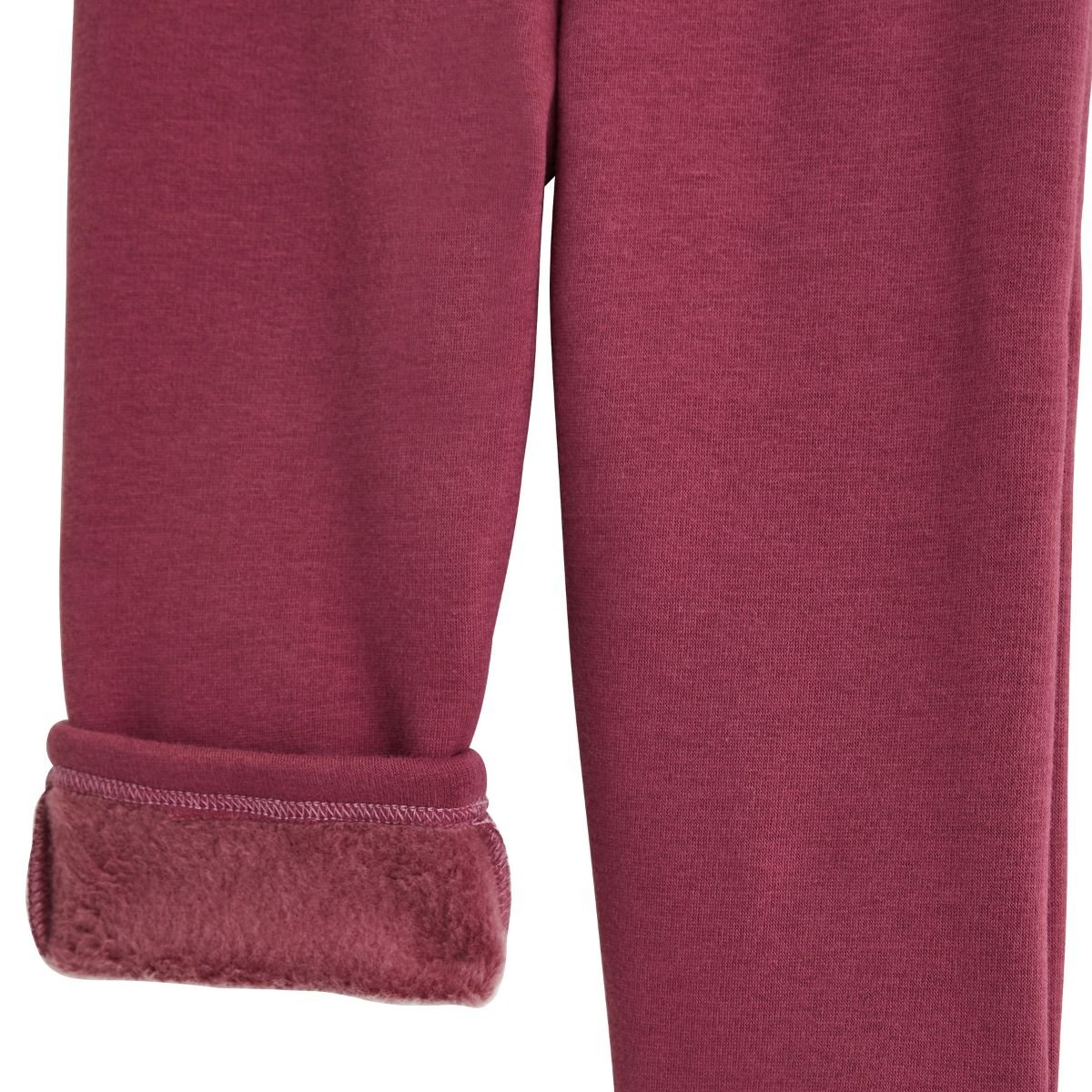 Lot de 2 leggings enfant en molleton ultra chaud Misti prune, PETIT BEGUIN