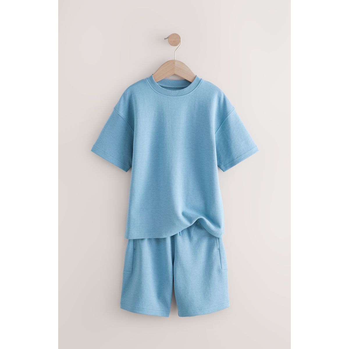 Short t-shirt épais coupe ensemble bleu, NEXT