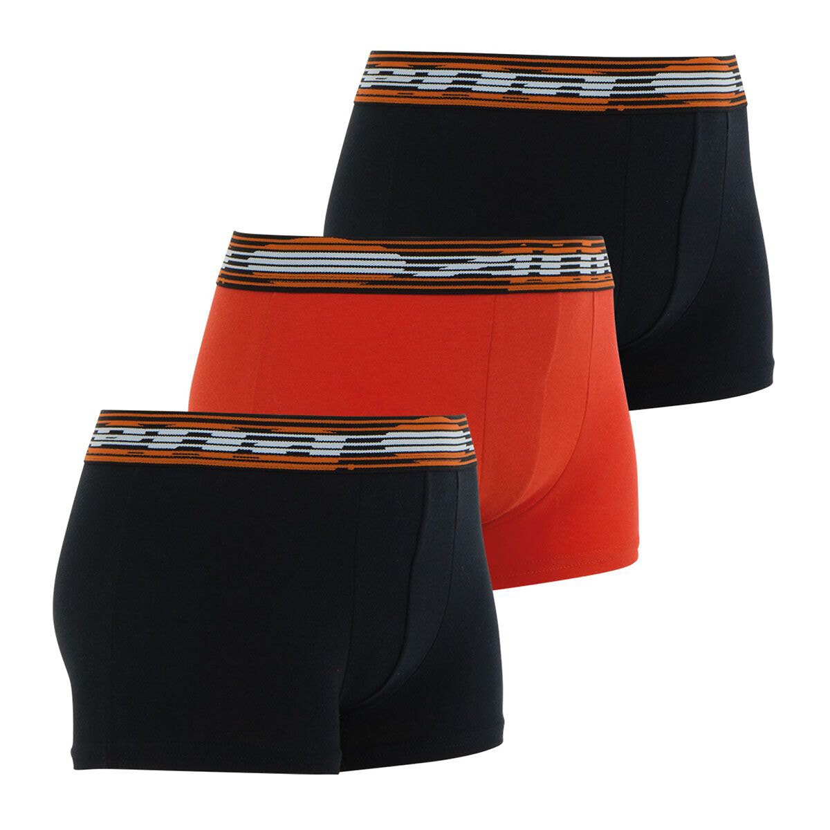 Lot de 3 boxers noir + rouge, ATHENA