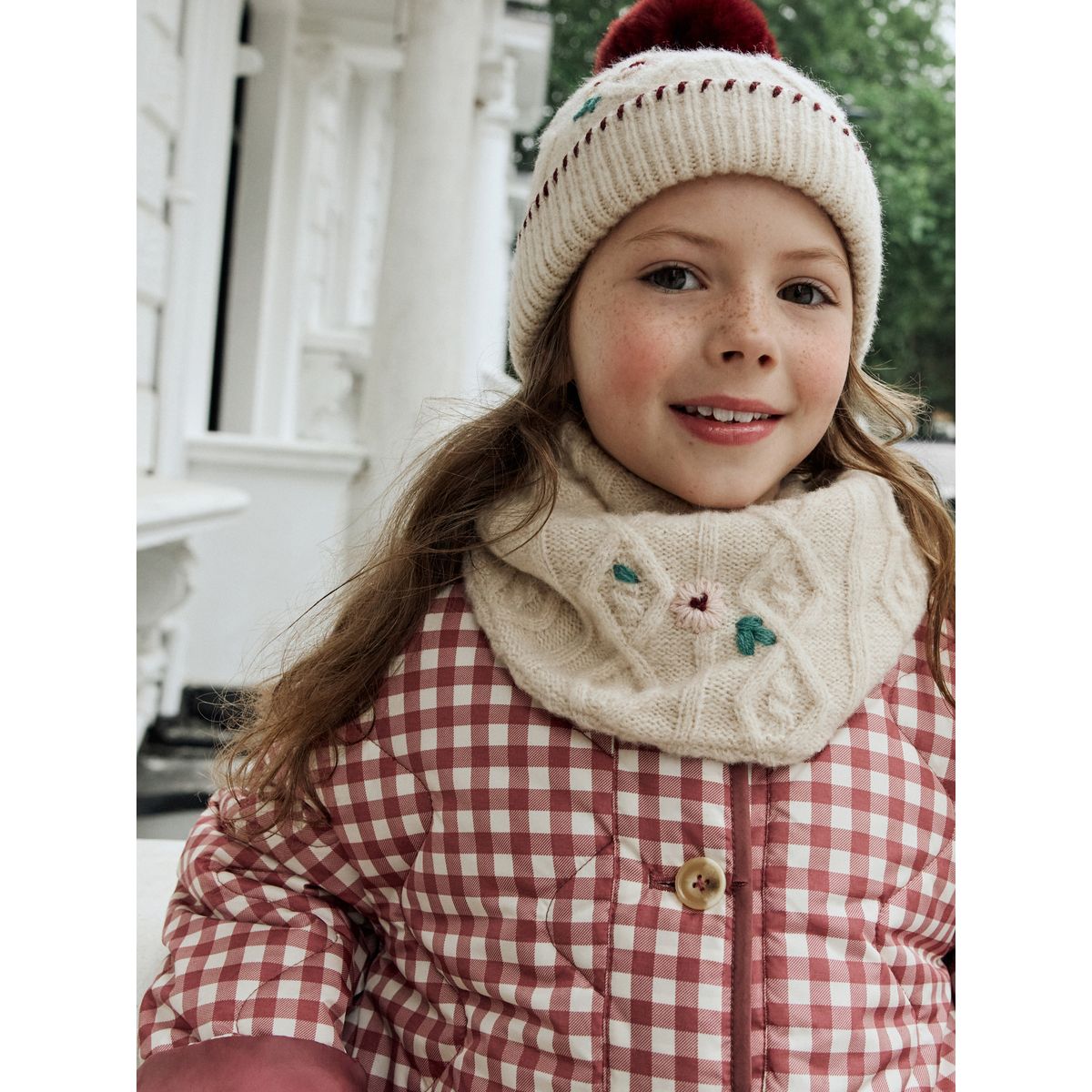 Ensemble bonnet et snood rouge bordeaux, NEXT
