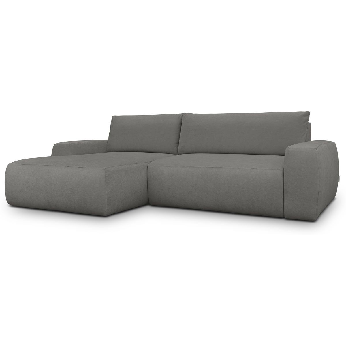Canapé d'angle gauche convertible 3 places en tissu chenille - SONNY gris, HOMIFAB
