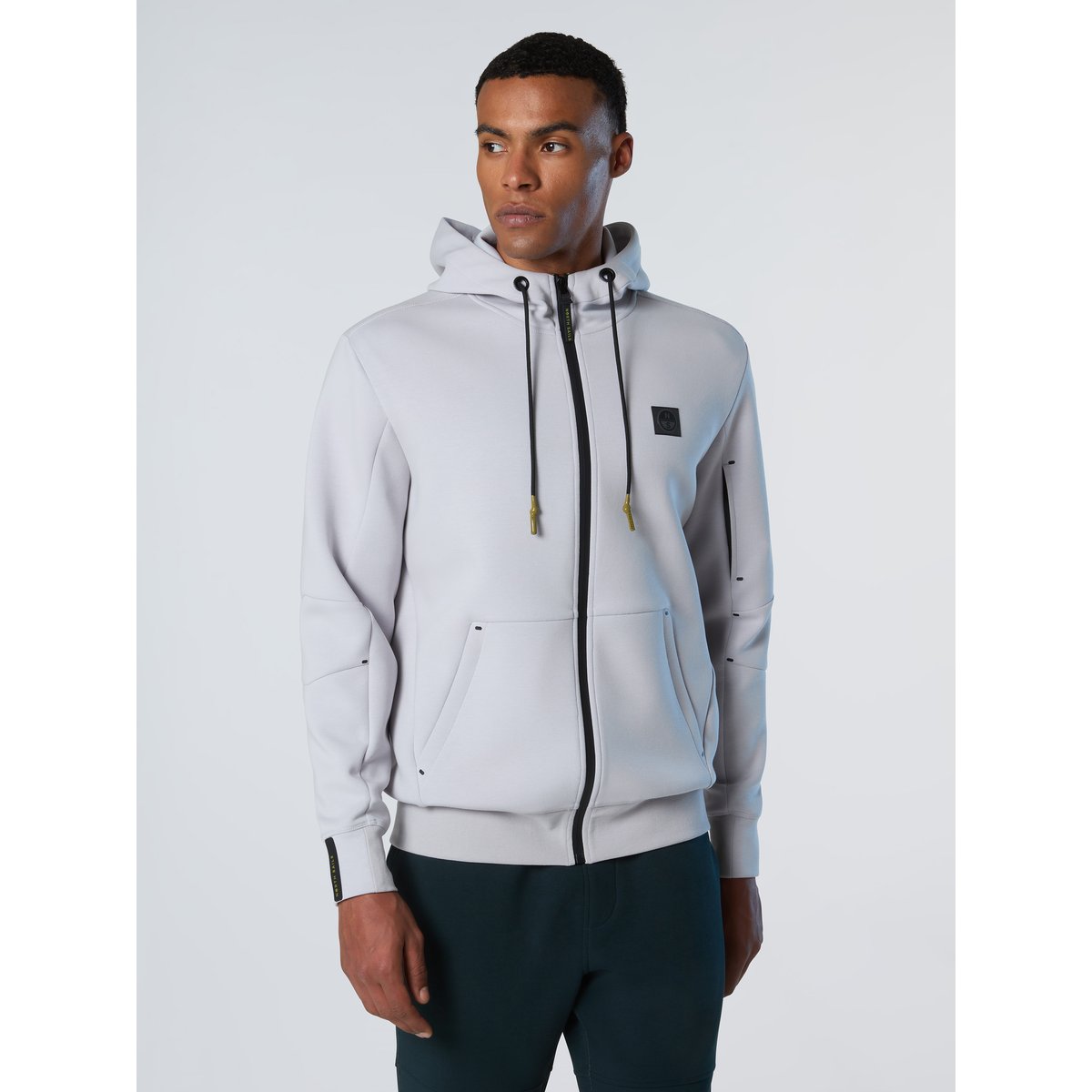 Sweat-shirt zippé en tissu de plongée blanc, NORTH SAILS