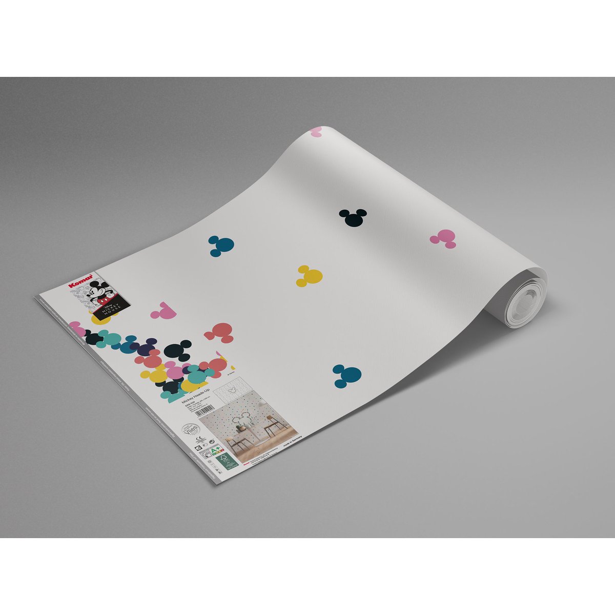 Papier peint Komar - Mickey Heads-Up - 400 x 280 cm multicolore, HEXOA