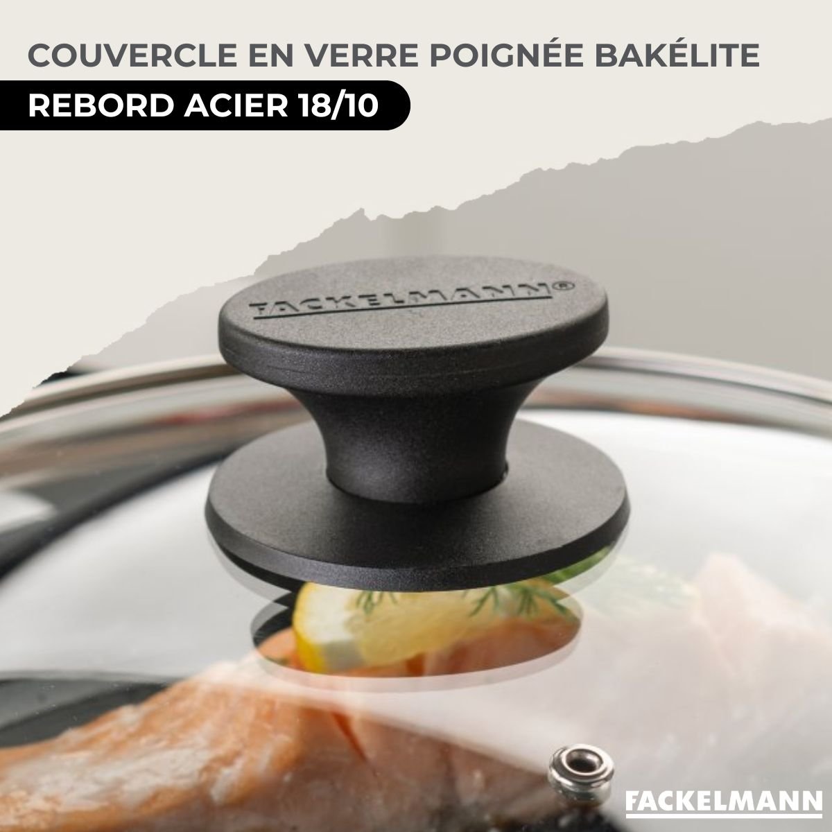 Batterie de cuisine 1 poêle 20cm + 3 faitouts 16/20/24cm GENEVA inox|noir, FACKELMANN