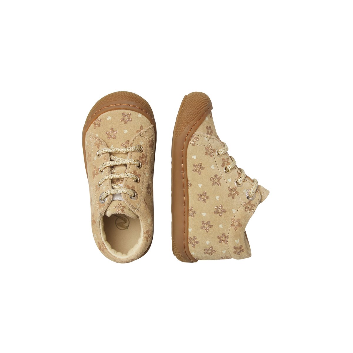 Chaussures premiers pas en suède COCOON beige-platine, NATURINO