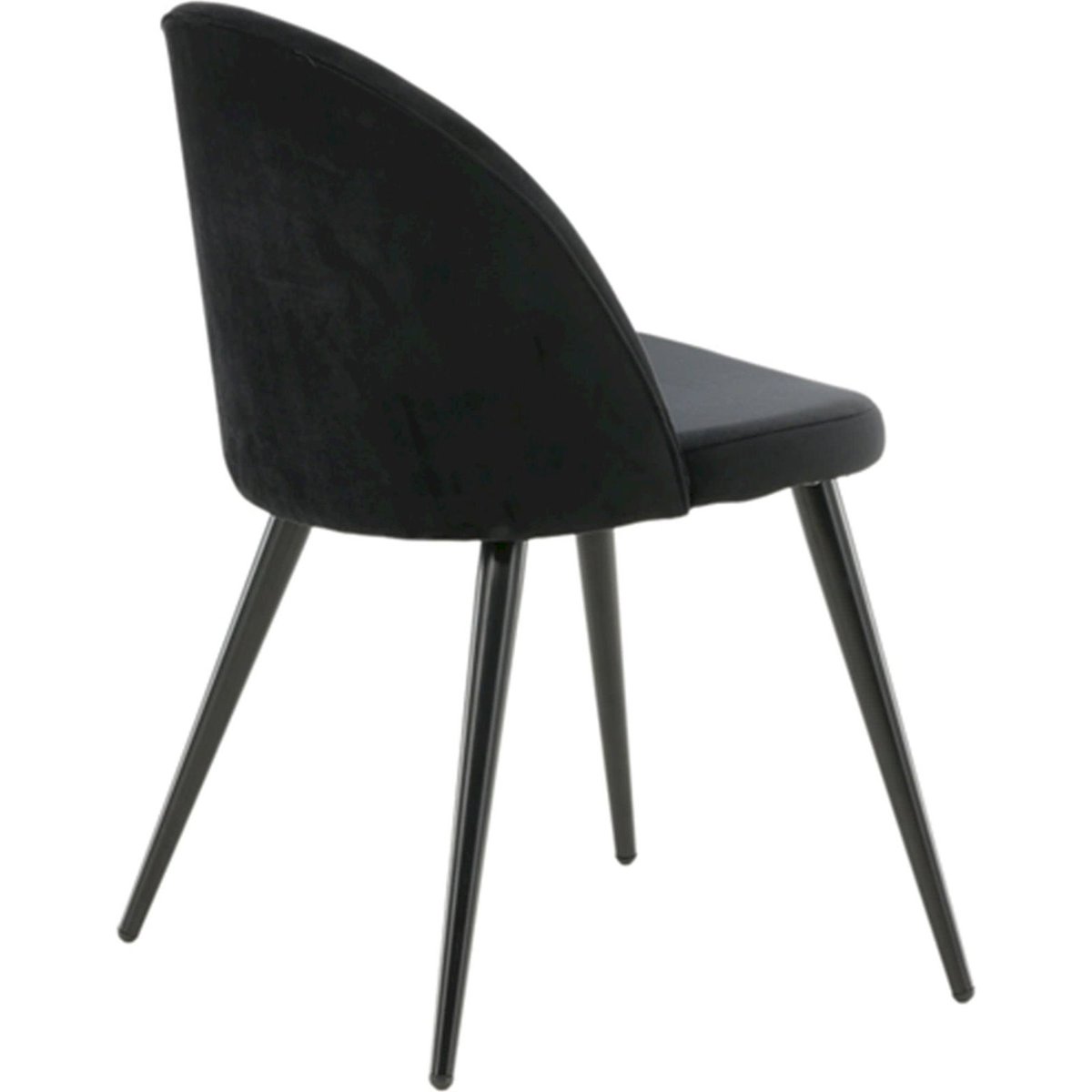 Chaise tapissée dossier arrondi DILLIZE noir velours, RECOLLECTION
