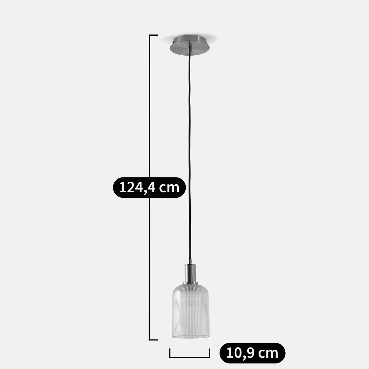 Lámpara de techo de latón y vidrio estriado Ø10,9 cm, Bogota latón, LA REDOUTE INTERIEURS