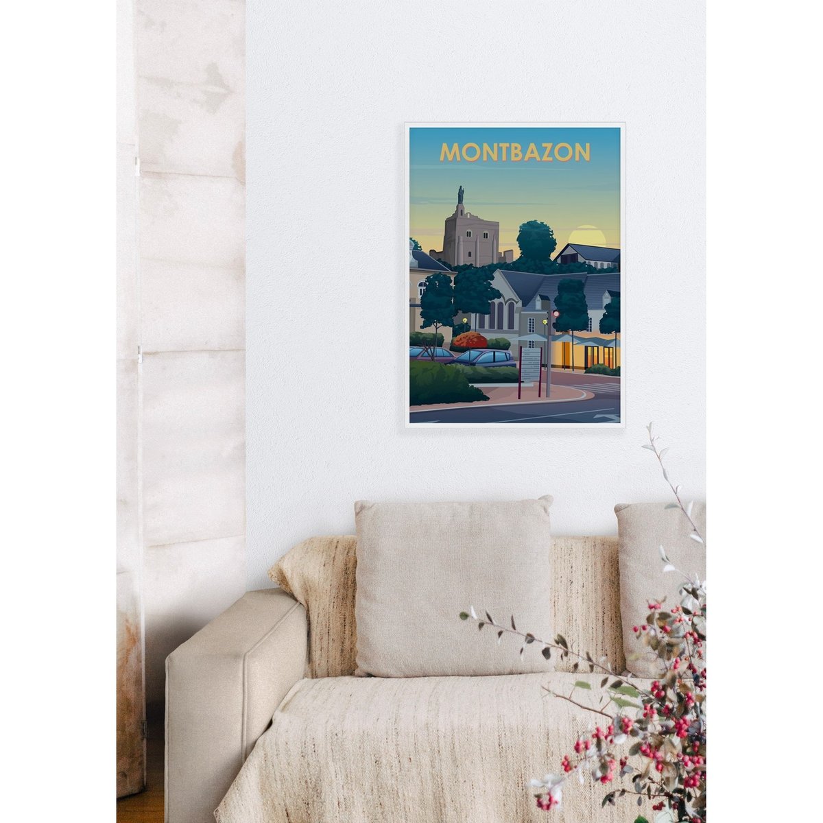 Affiche ville Montbazon blanc, L'AFFICHERIE