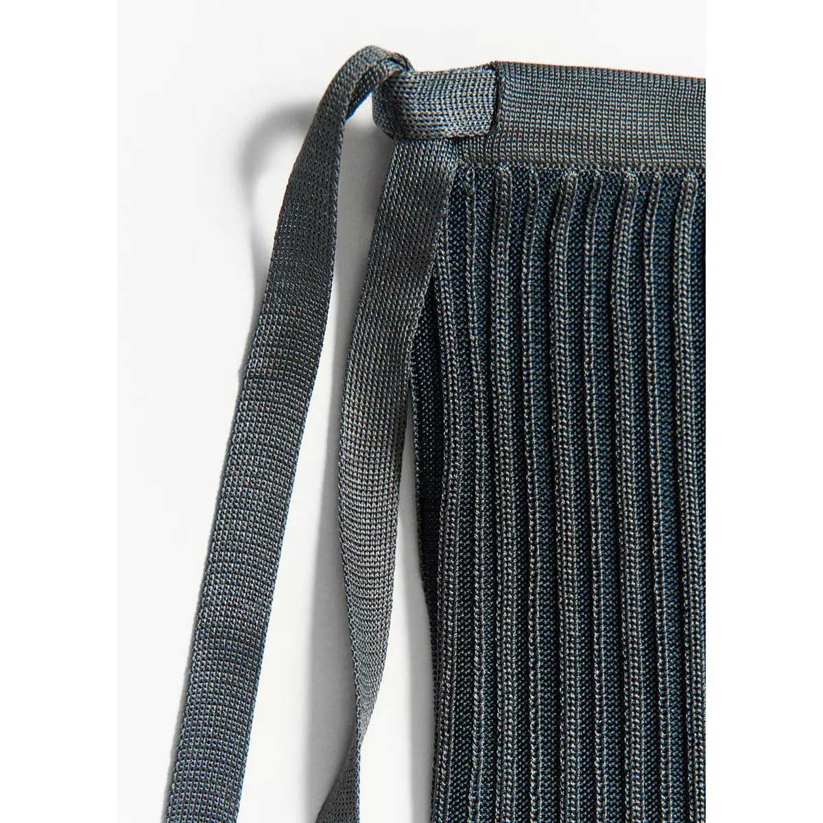 Pantalon flare côtelé avec détail de nœud bleu foncé, MANGO