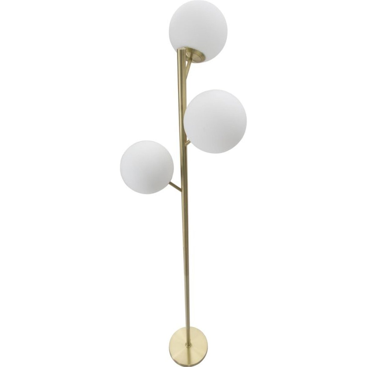 Lampadaire 3 globes en verre et fer GLAM doré et blanc, RECOLLECTION