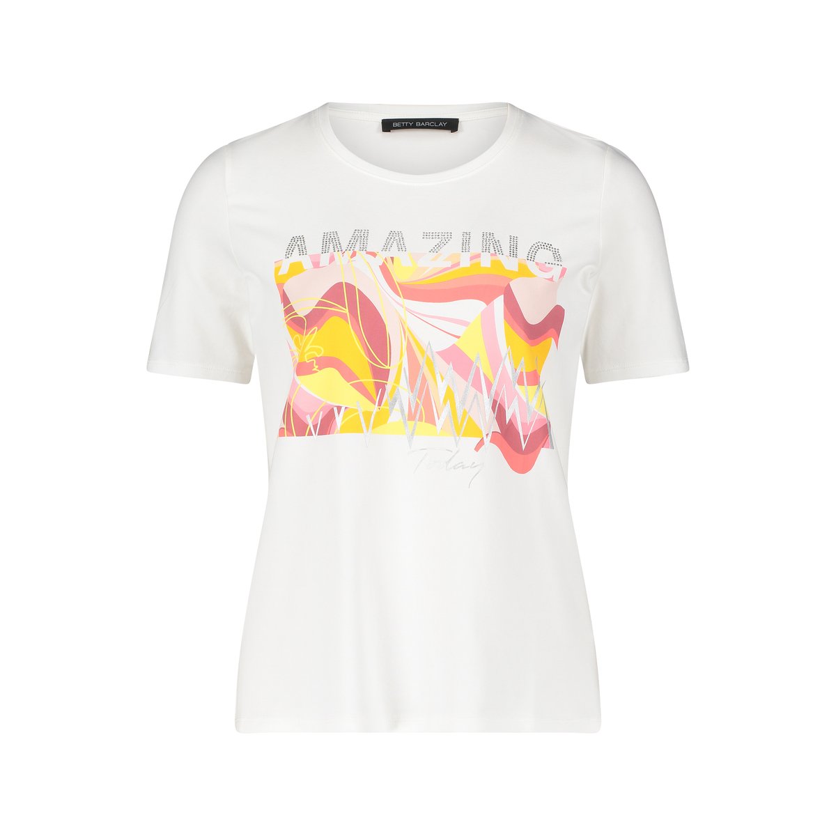 T-shirt basique à motif placé patch cream/rosé, BETTY BARCLAY