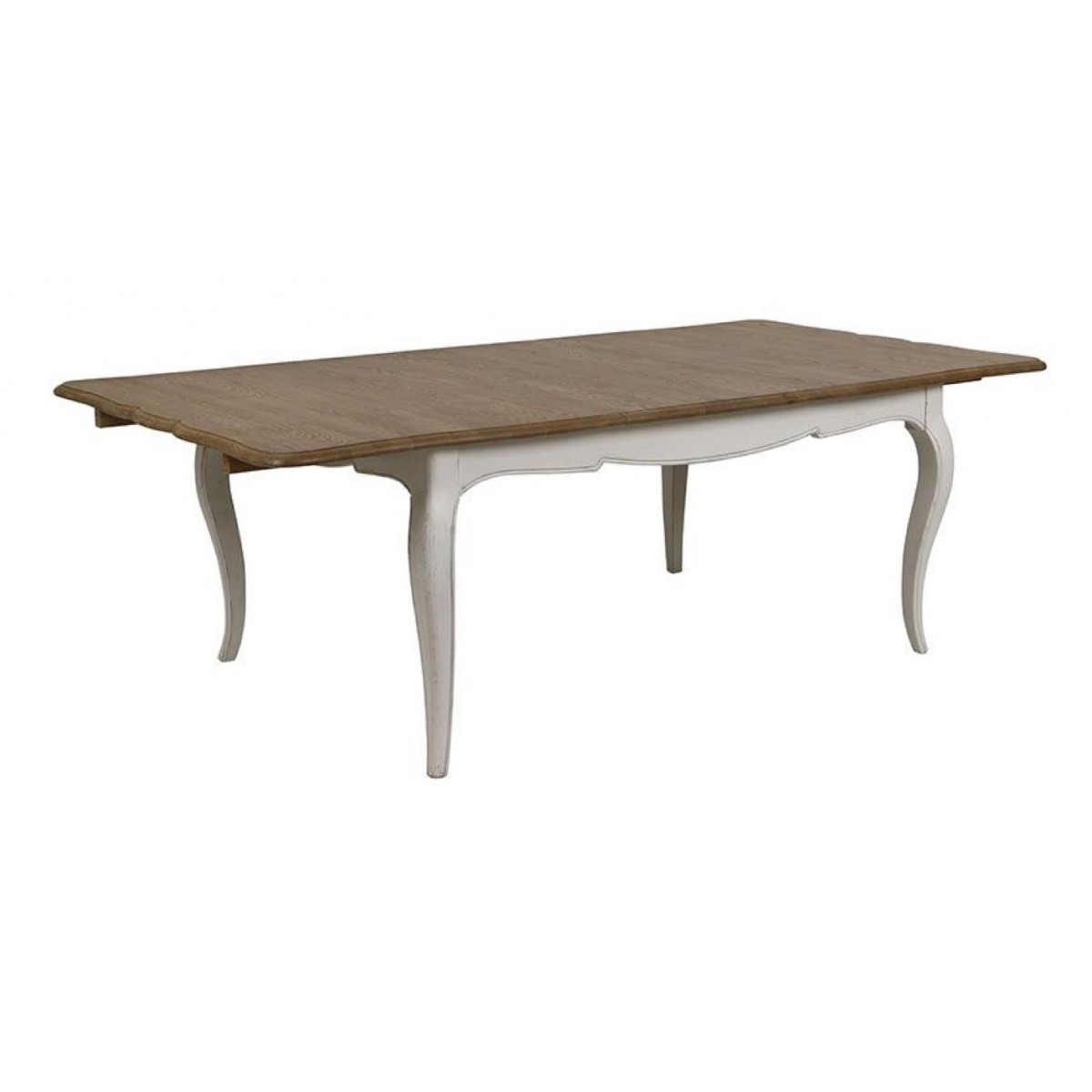 Table rectangulaire extensible - MANOIR blanc, INTERIOR'S
