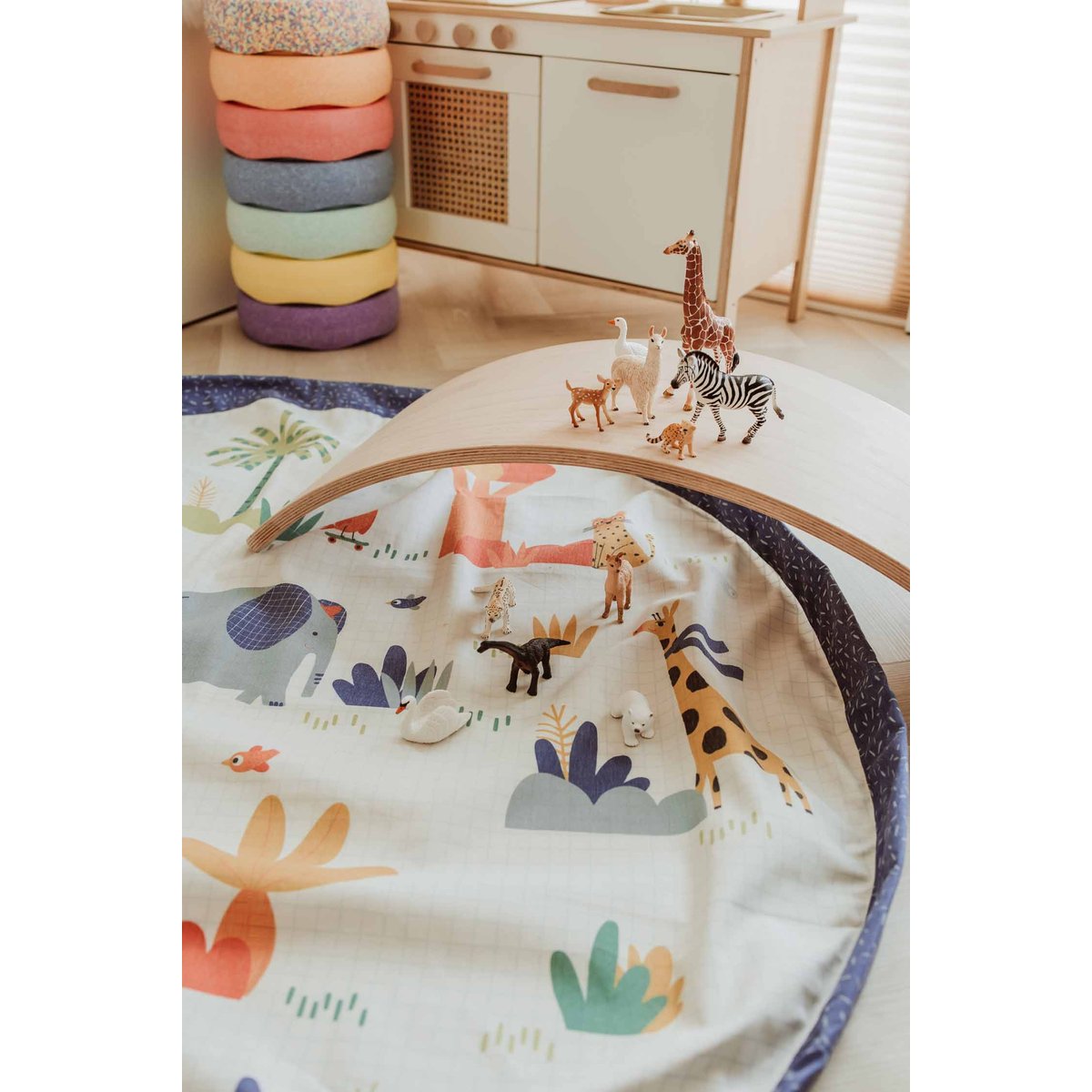 tapis de jeu & sac à jouets - Moulin Roti Toupitis blanc coquille, PLAY&GO