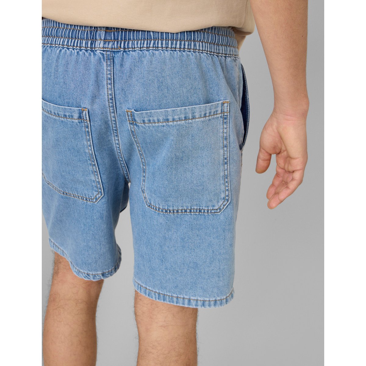 Bermuda taille élastiquée bleu clair, BZB