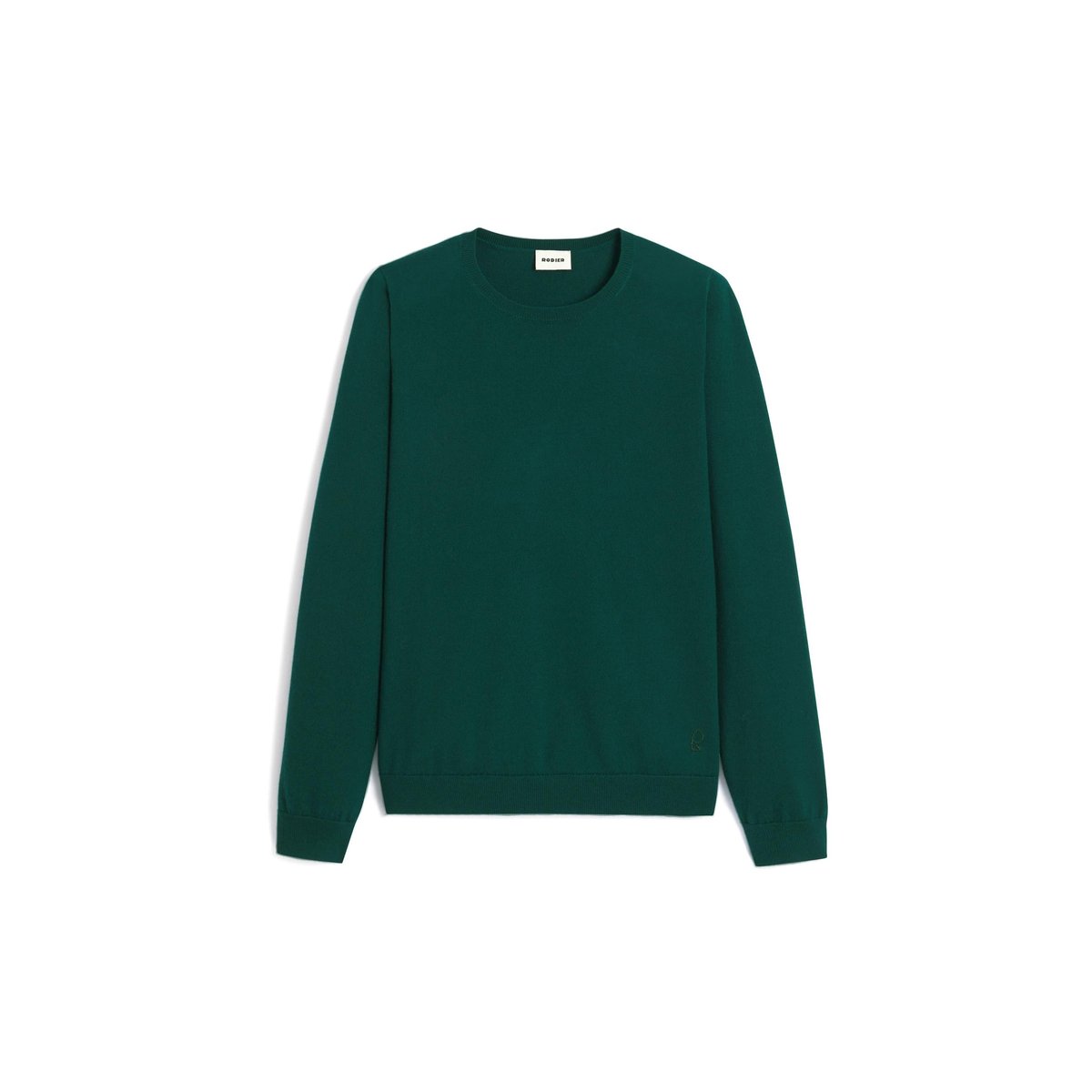 Pull col rond en laine mérinos vert anglais, RODIER