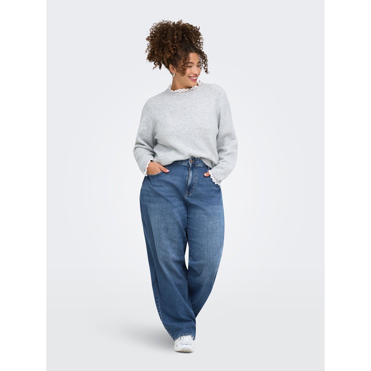 Jeans En Tonneau dark blue denim, ONLY CARMAKOMA