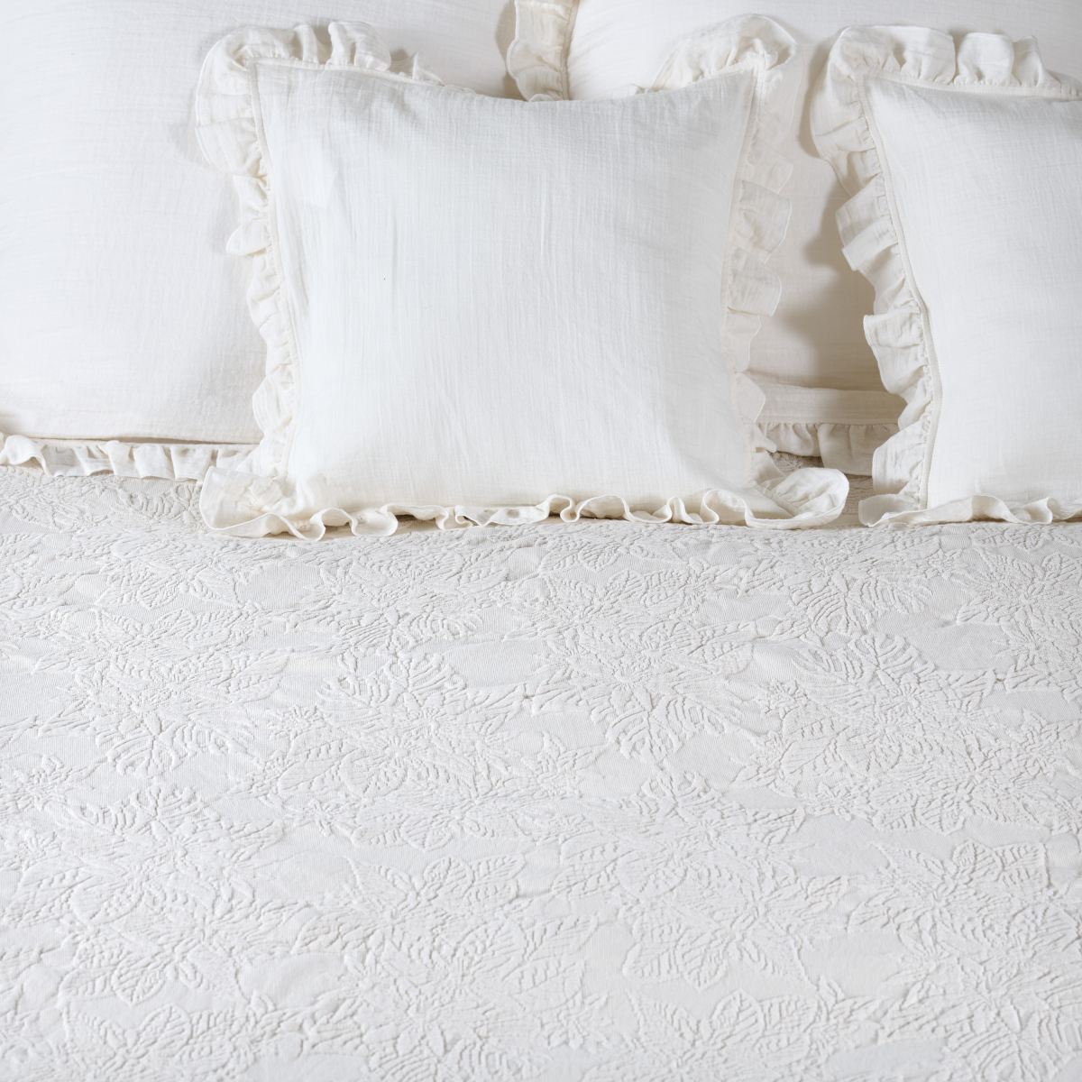 Couvre-lit Adèle – Coton Piqué Jacquard - ADELE rose, TRADITION DES VOSGES