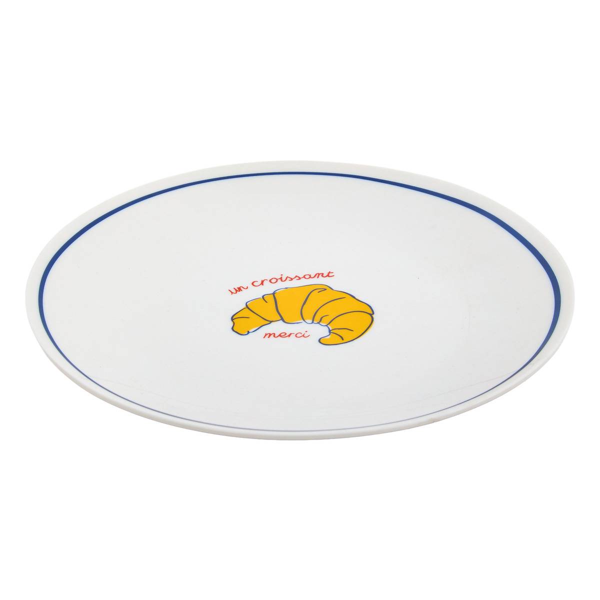 Lot de 6 assiettes dessert Fra ronde D.19cm bleu modèle b, ATMOSPHERA