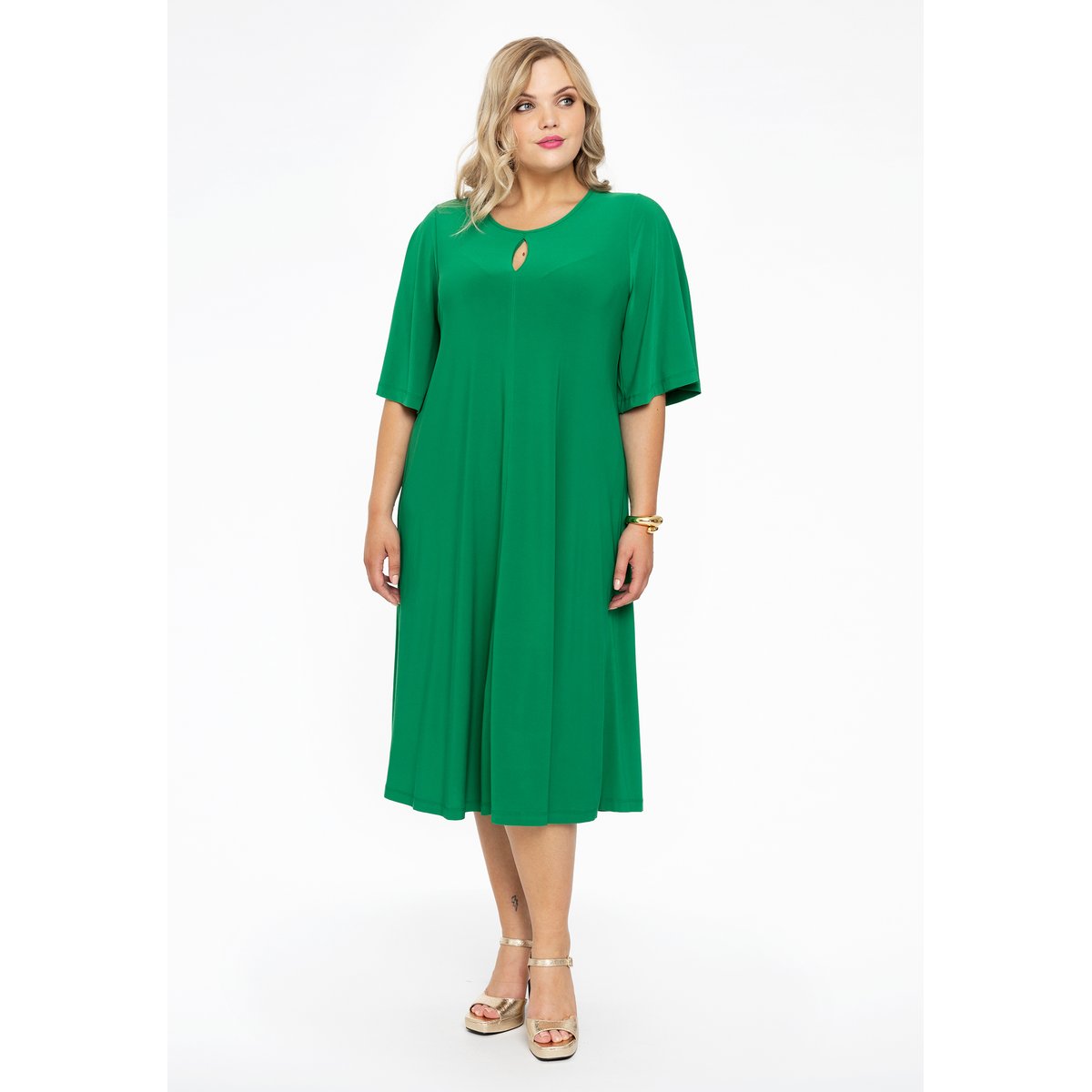Robe avec découpe / découpes vert, YOEK