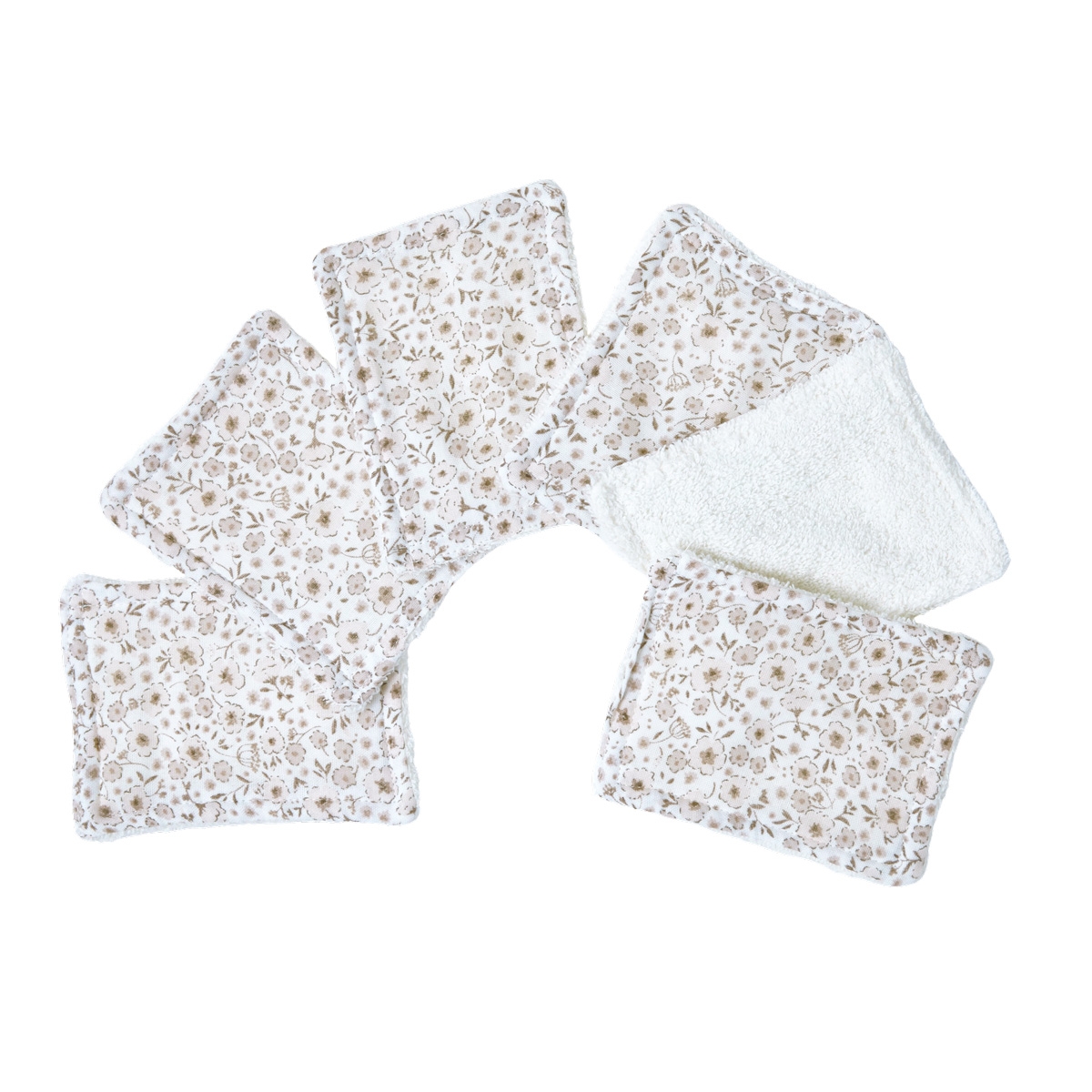 Lot de 12 lingettes lavables coton bio LILLY beige, LITTLE CREVETTE