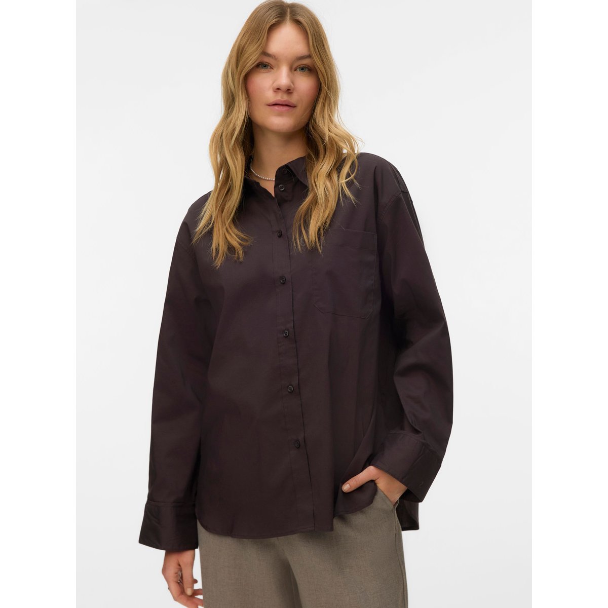 Chemise marron - chocolate torte 1, VERO MODA