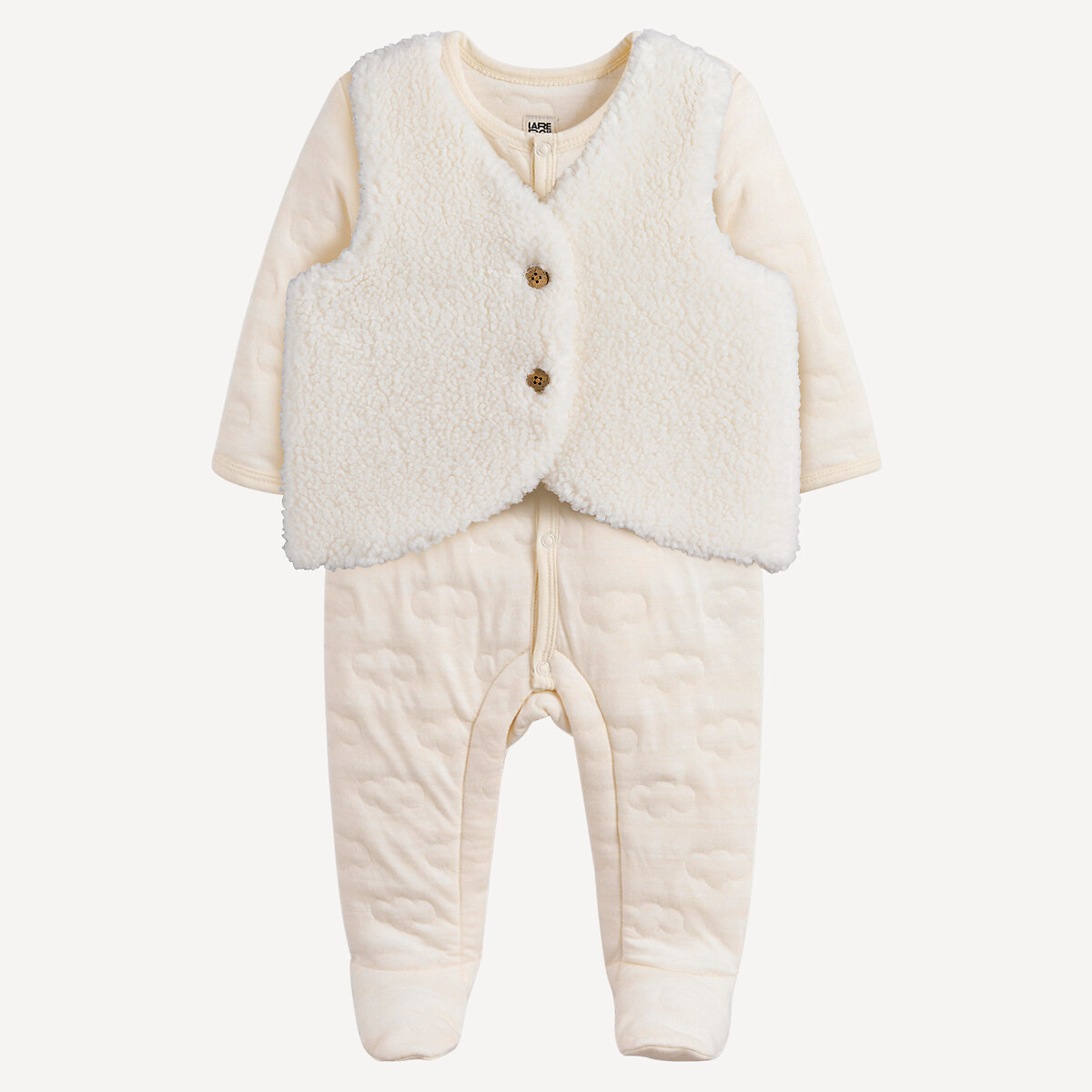 Ensemble bébé pyjama et gilet en sherpa assortis, LA REDOUTE COLLECTIONS
